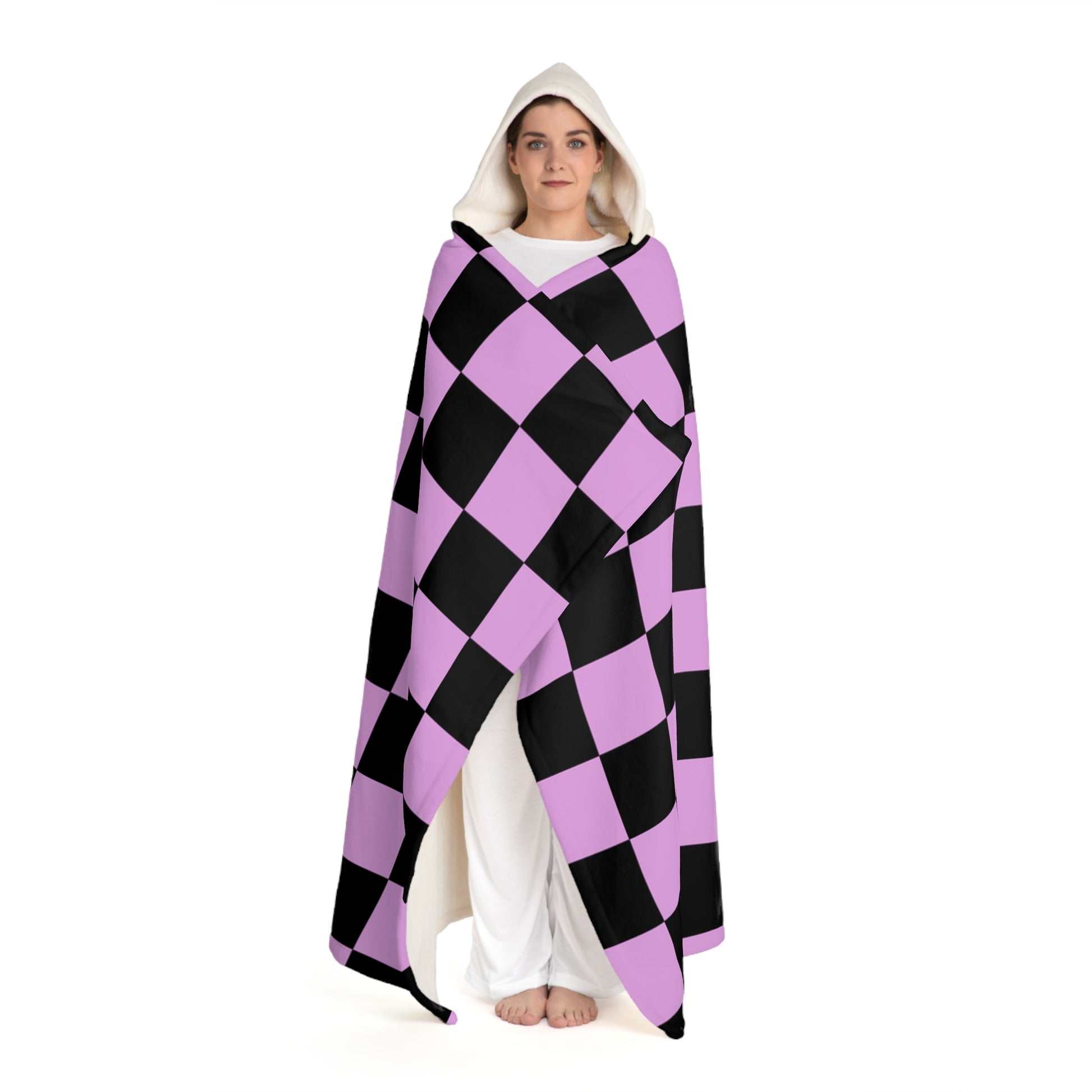 Pixel Punk Vision Hooded Sherpa Fleece Blanket, Artsulli - Art is Long, Life is Short, All Over Prints, , , , , , , 