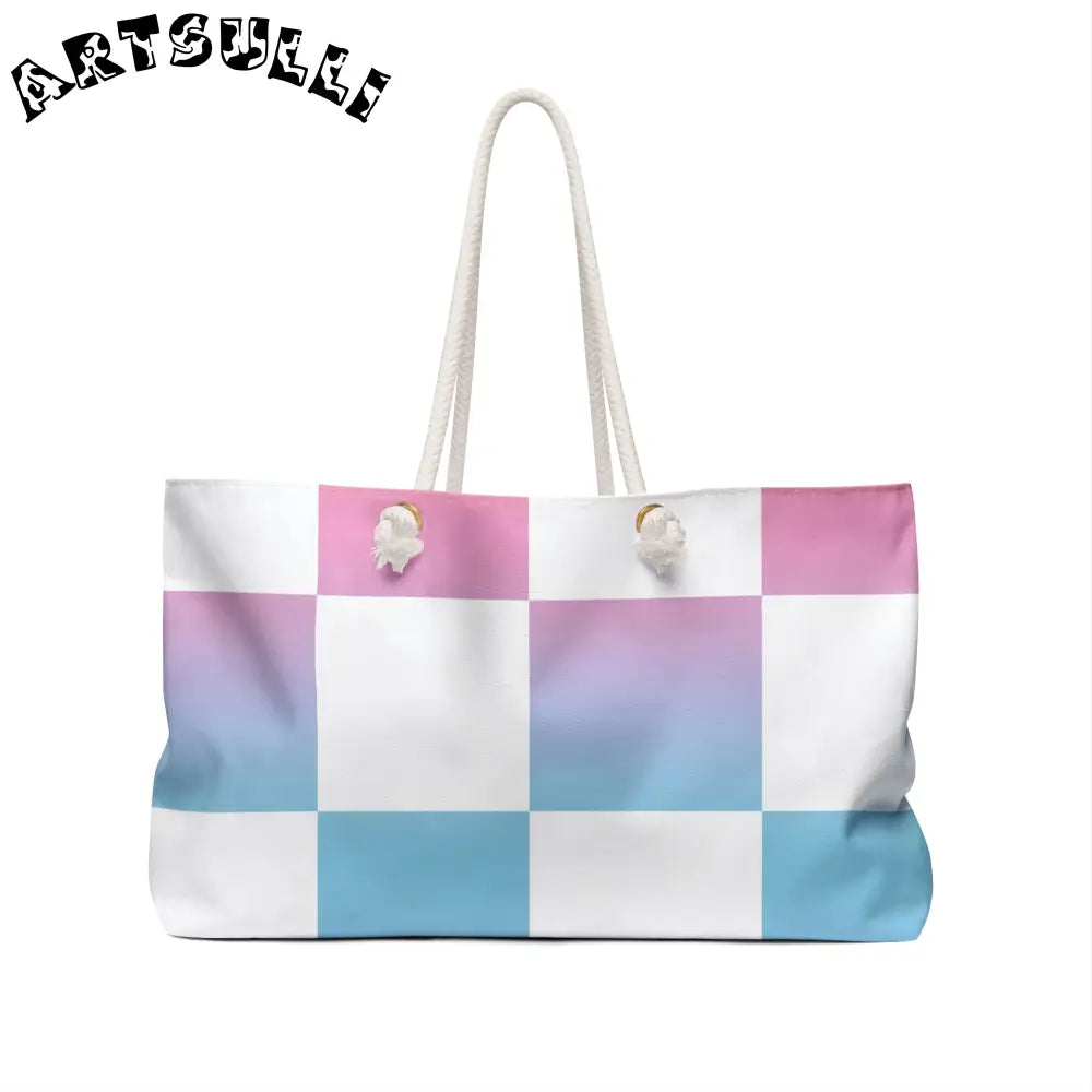 JAKKOUTTHEBXX Vaporwave Check Weekender Bag JAKKOUTTHEBXX Artsulli