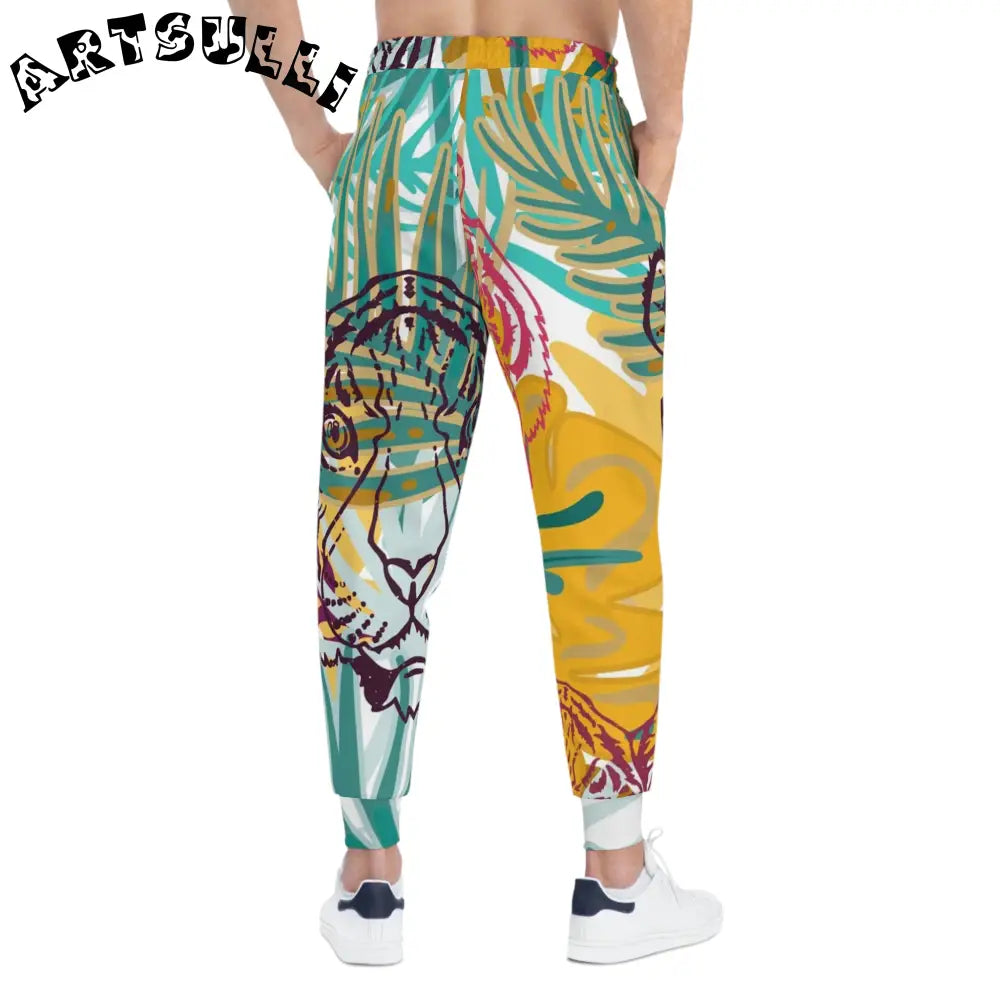 JAKKOUTTHEBXX Tropical Jungle Tigers Brown and Green Athletic