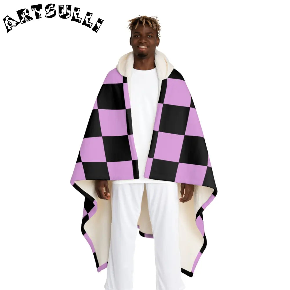 JAKKOUTTHEBXX Pixel Punk Vision Hooded Sherpa Fleece Blanket