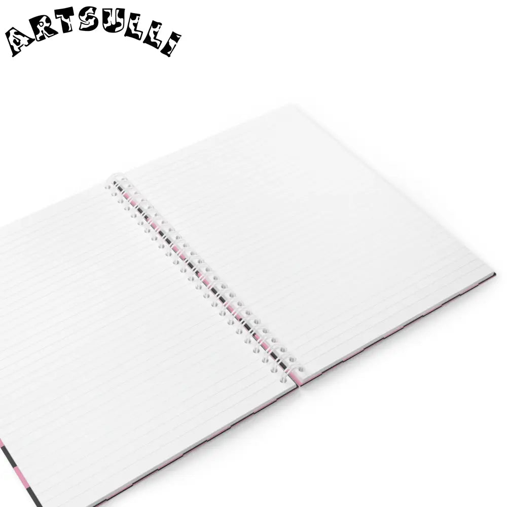 JAKKOUTTHEBXX Checkerboard Black and Pink Spiral Notebook