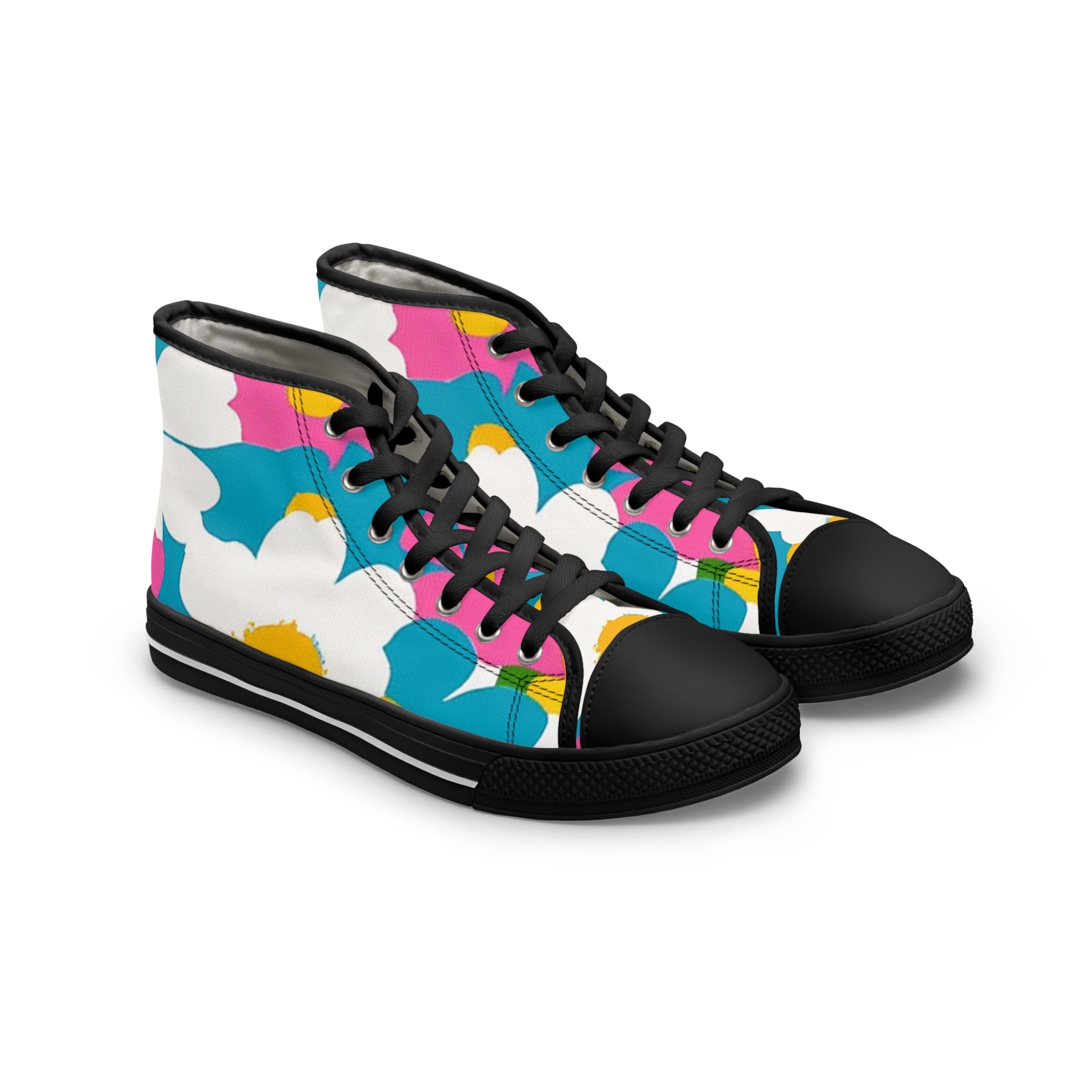 Flowers Women's High Top Sneakers, Artsulli - Art is Long, Life is Short, Shoes, Size, US 5.5, Color, Black sole, , , 11476946287667899454