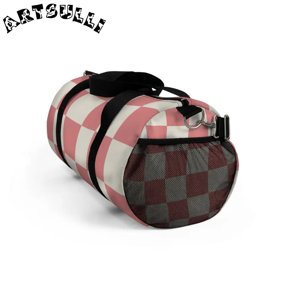 JAKKOUTTHEBXX Retro Checkered Grassland Sprites Duffel Bag
