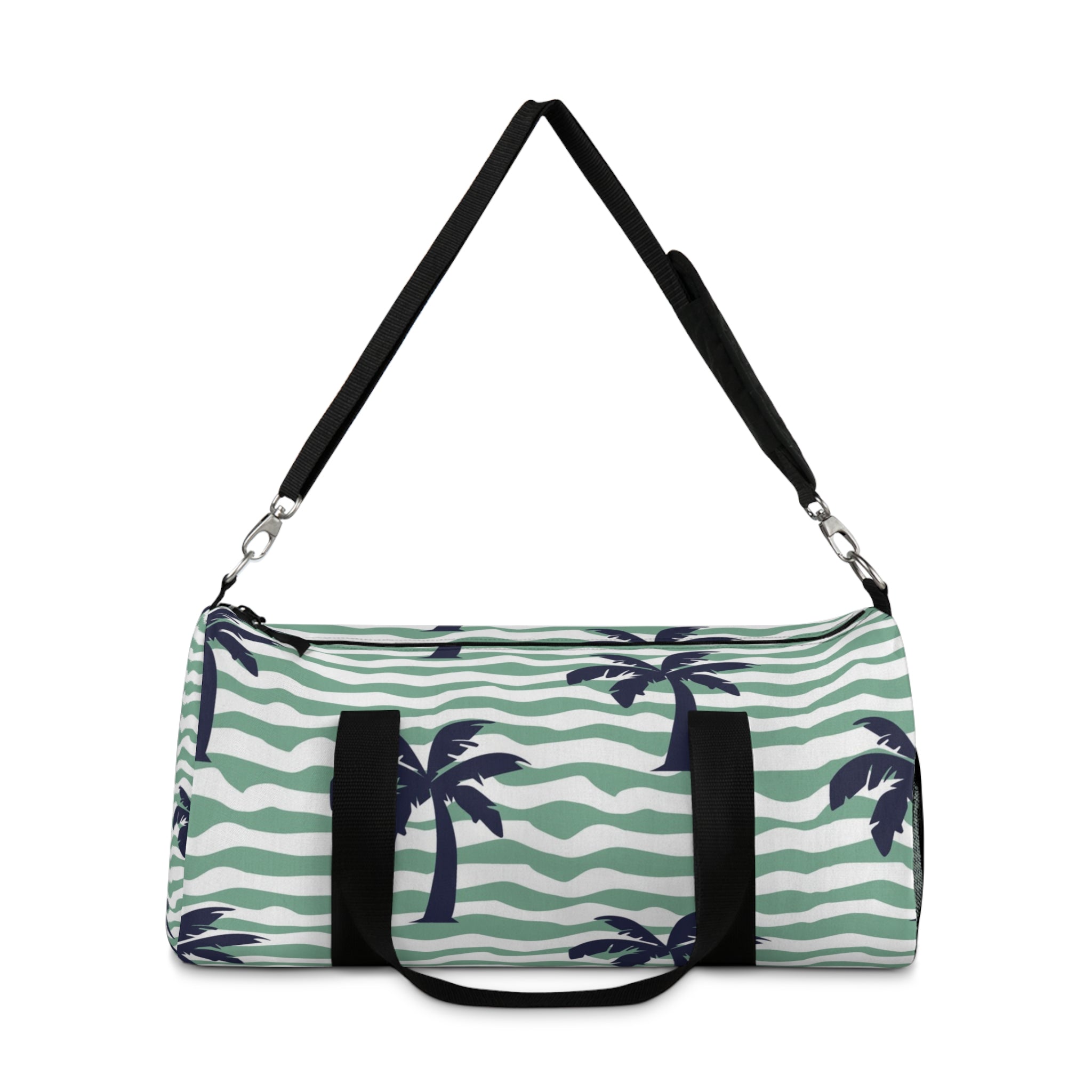 Wavy Stripes and Palm Trees Duffel Bag, Artsulli - Art is Long, Life is Short, Bags, , , , , , , 
