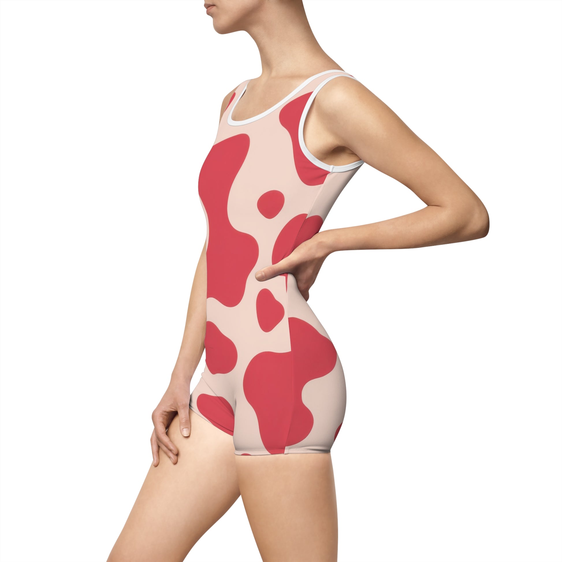 Red Jungle Cow Women's Vintage Swimsuit (AOP), Artsulli - Art is Long, Life is Short, All Over Prints, , , , , , , 