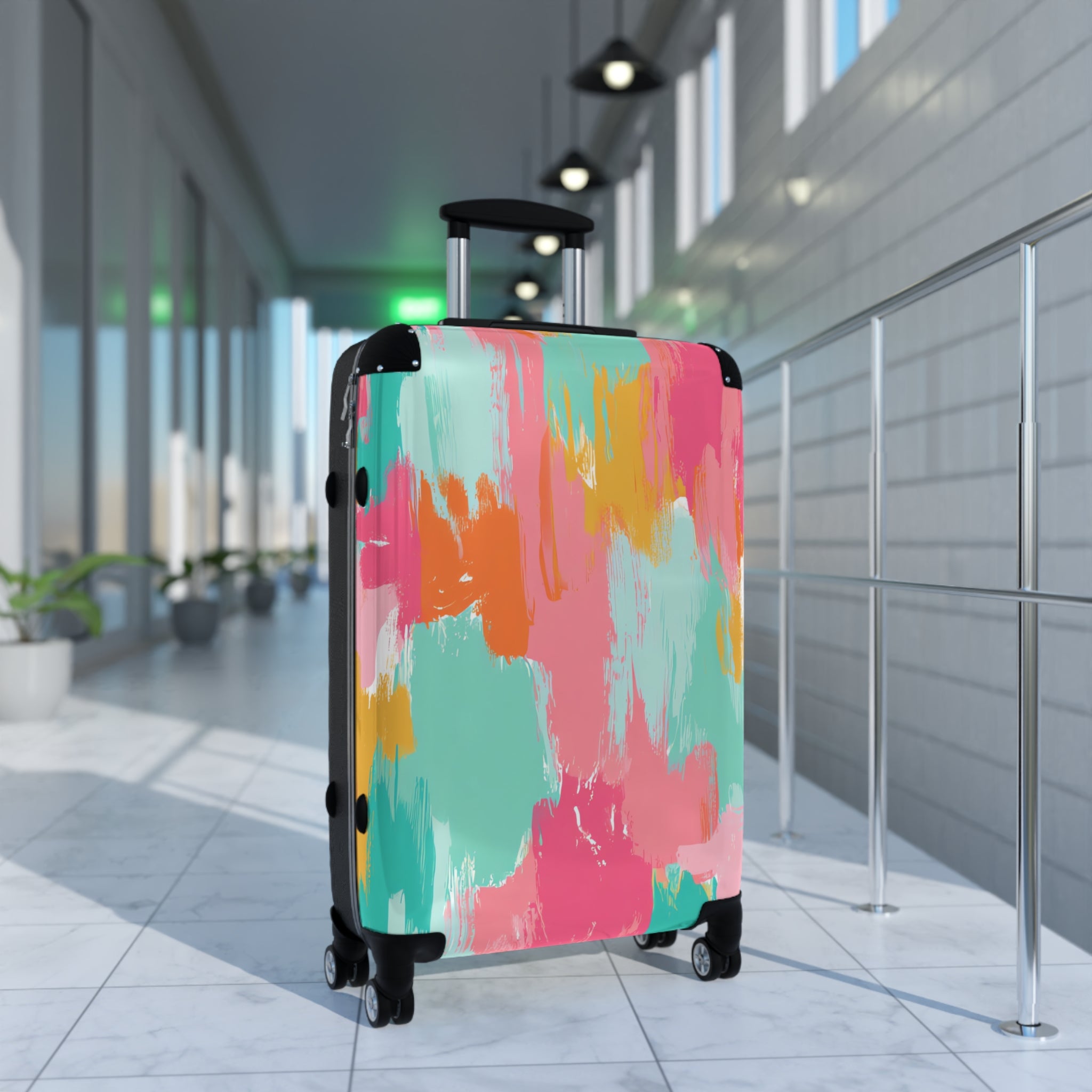 Preppy Pixel Bloom Suitcase, Artsulli - Art is Long, Life is Short, Bags, , , , , , , 