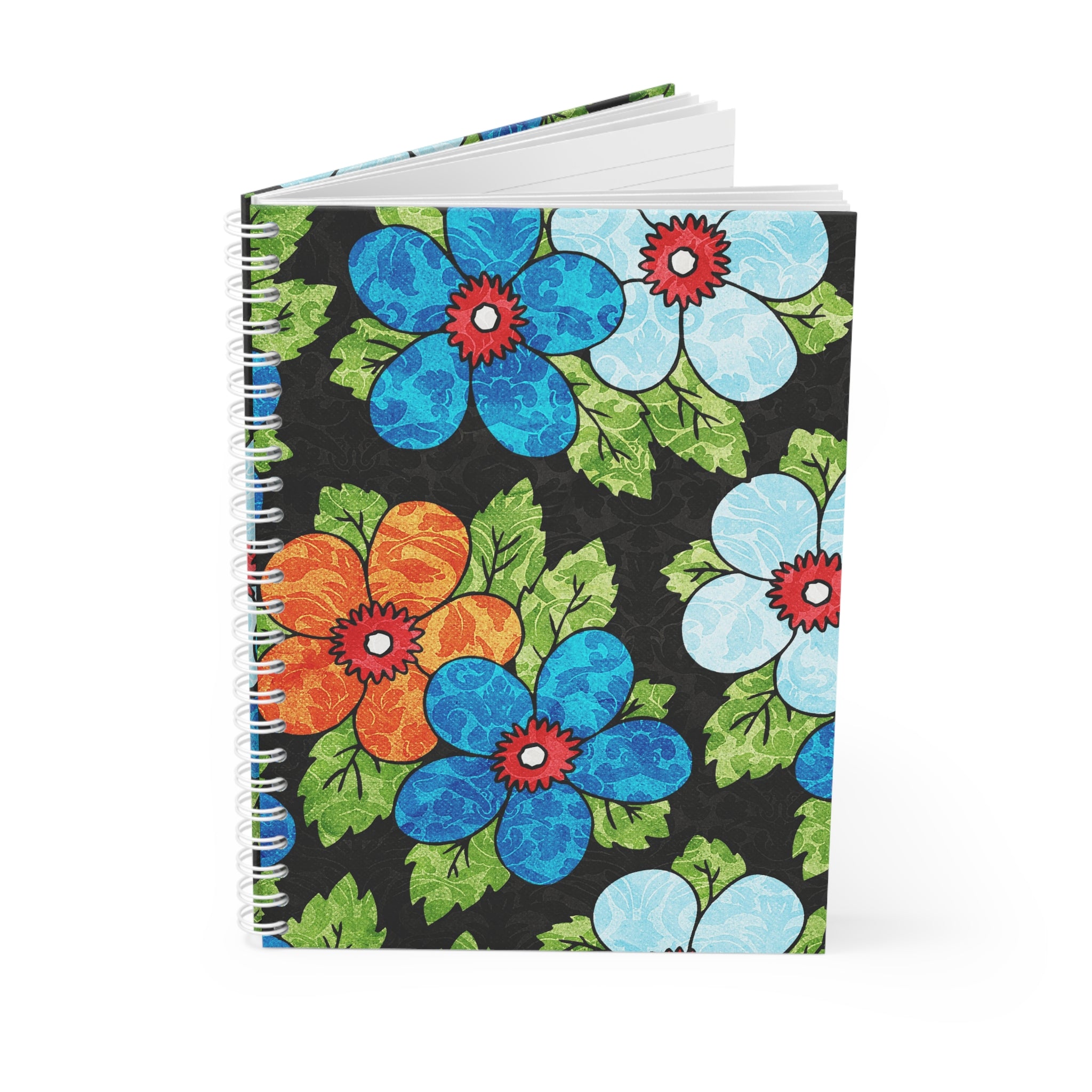 Groovy Black Floral Kl Spiral Notebook, Artsulli - Art is Long, Life is Short, Paper products, , , , , , , 