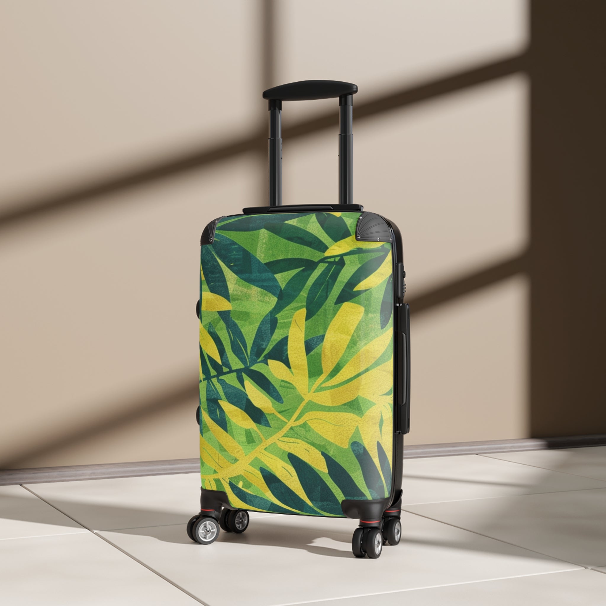 Green Leaf x Yellow Leaf x Tropical x Jungle Suitcase, Artsulli - Art is Long, Life is Short, Bags, , , , , , , 