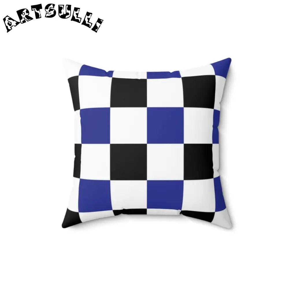 JAKKOUTTHEBXX Checkerboard Blue White and Black Spun Polyester