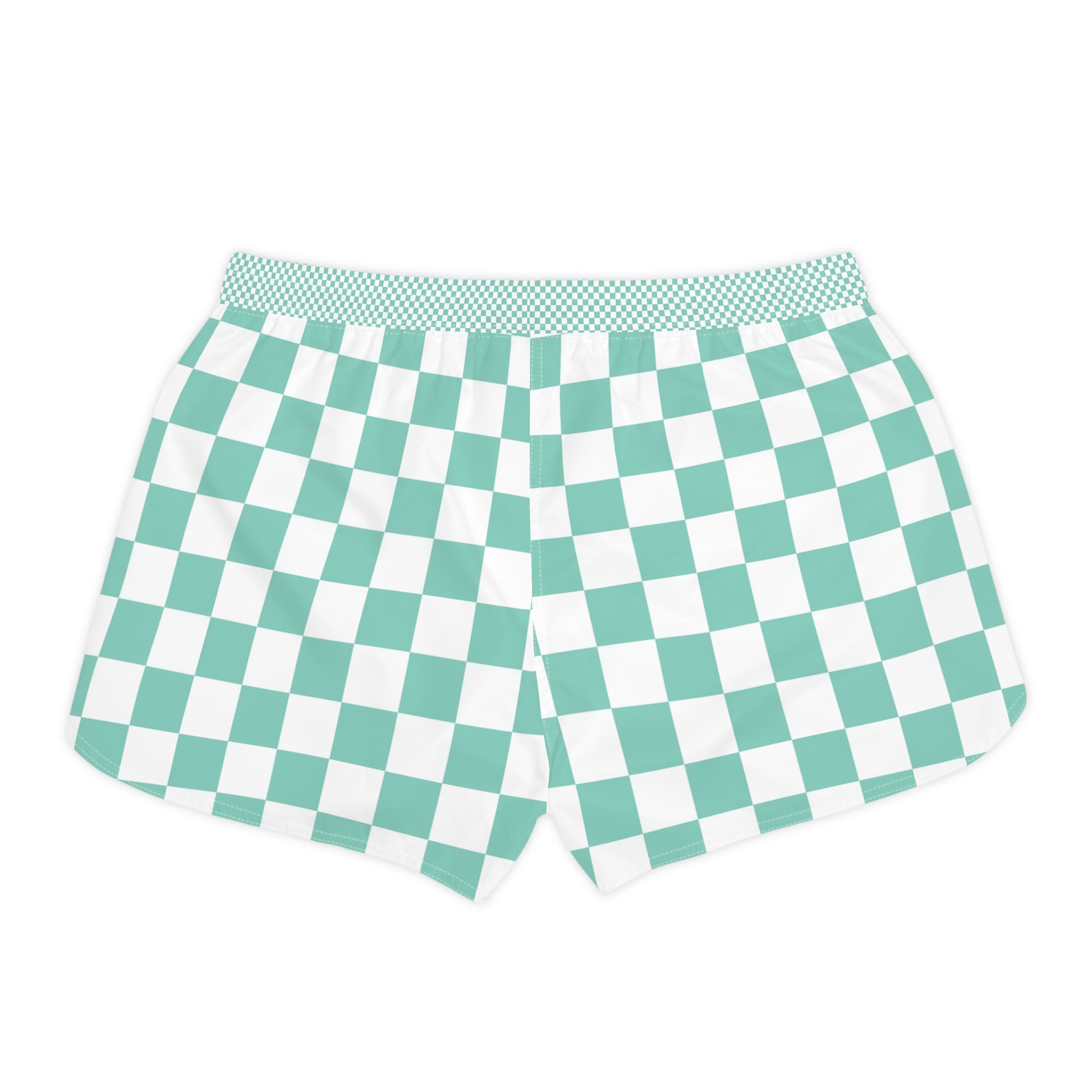Checkerboard Light Green Women's Casual Shorts (AOP), Artsulli - Art is Long, Life is Short, All Over Prints, , , , , , , 