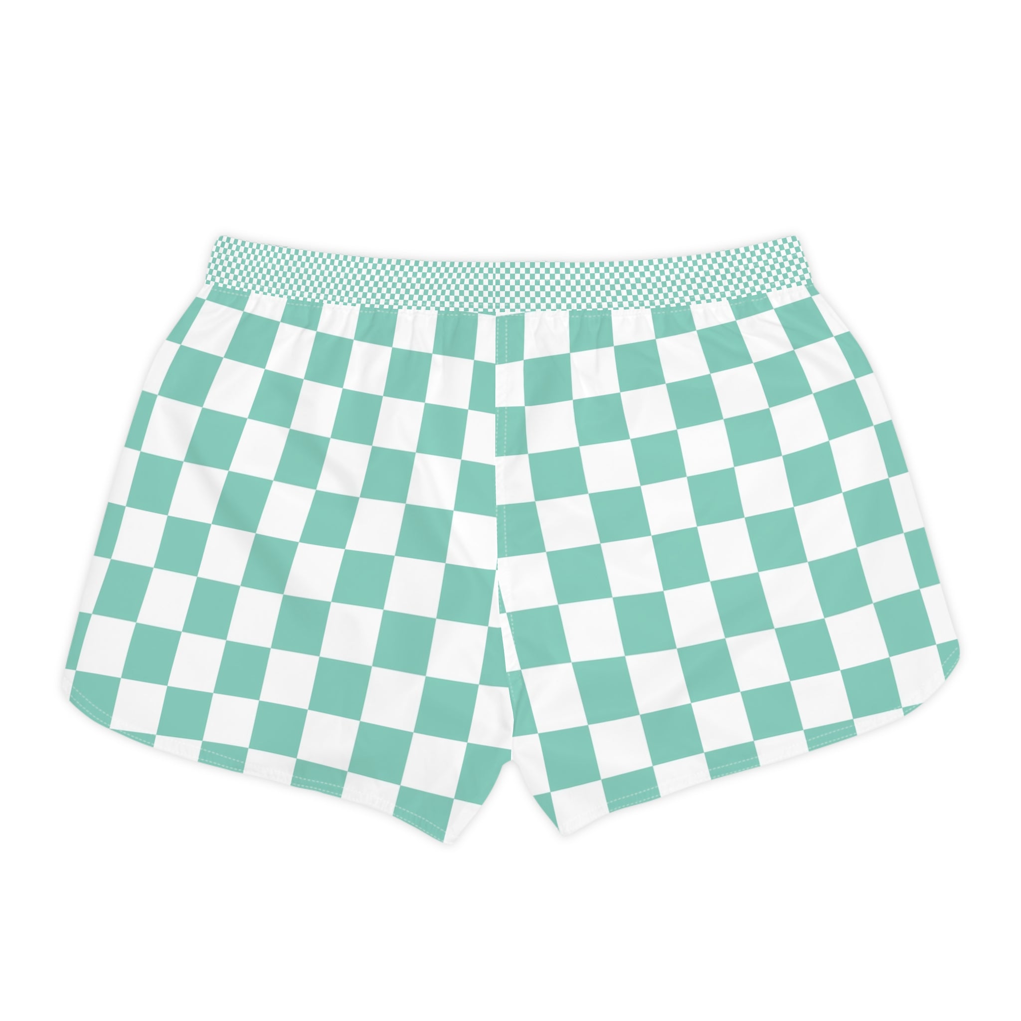 Checkerboard Light Green Women's Casual Shorts (AOP), Artsulli - Art is Long, Life is Short, All Over Prints, , , , , , , 