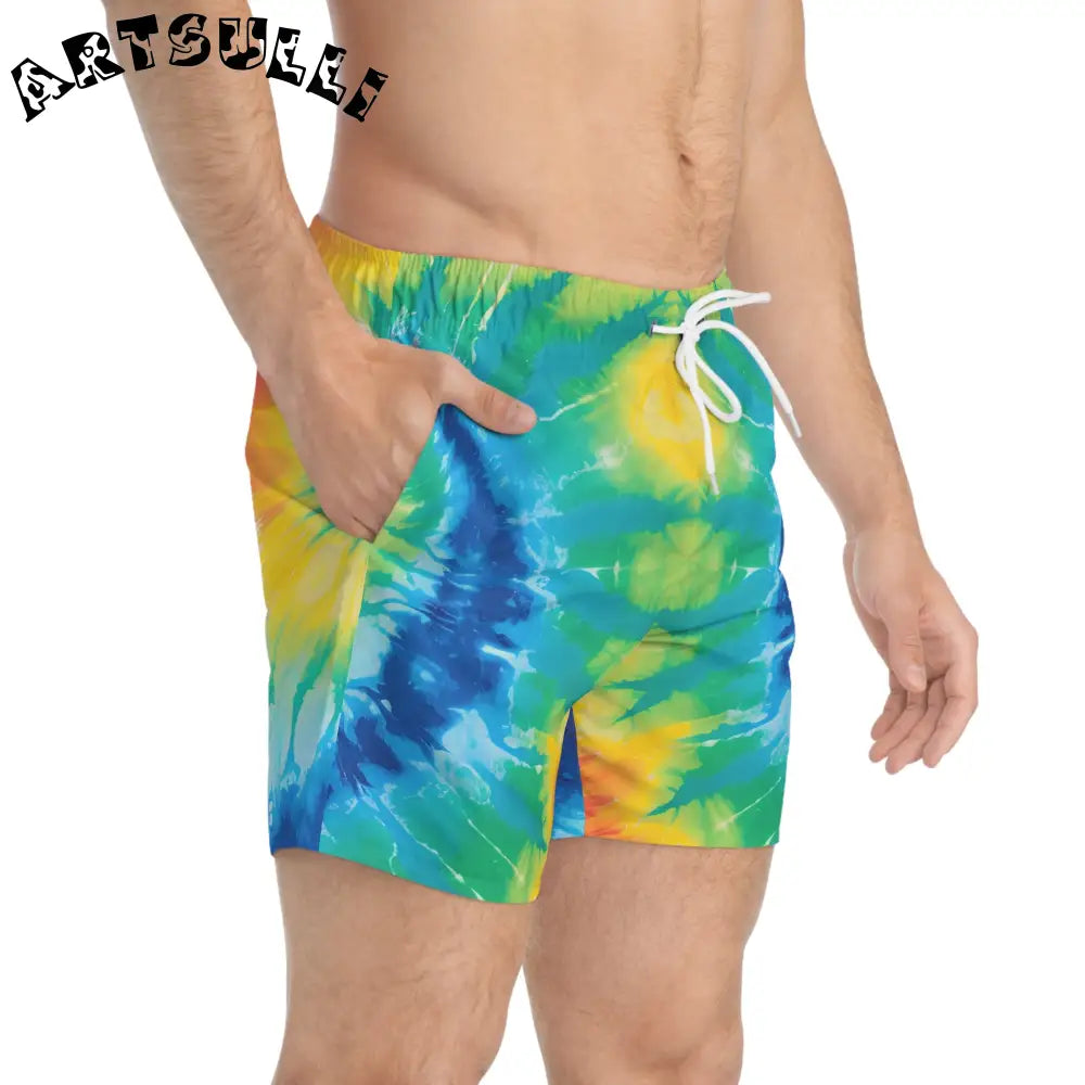 JAKKOUTTHEBXX Tie Dye All Over Print Swim Trunks 2025