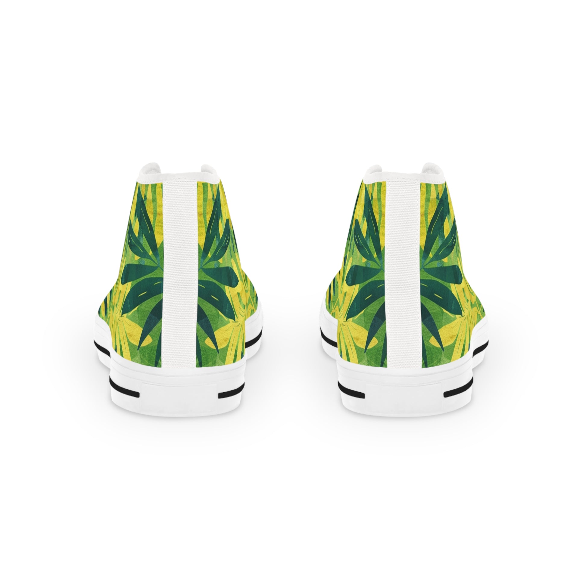 Green Leaf x Yellow Leaf x Tropical x Jungle III Men's High Top Sneakers, Artsulli - Art is Long, Life is Short, Shoes, , , , , , , 