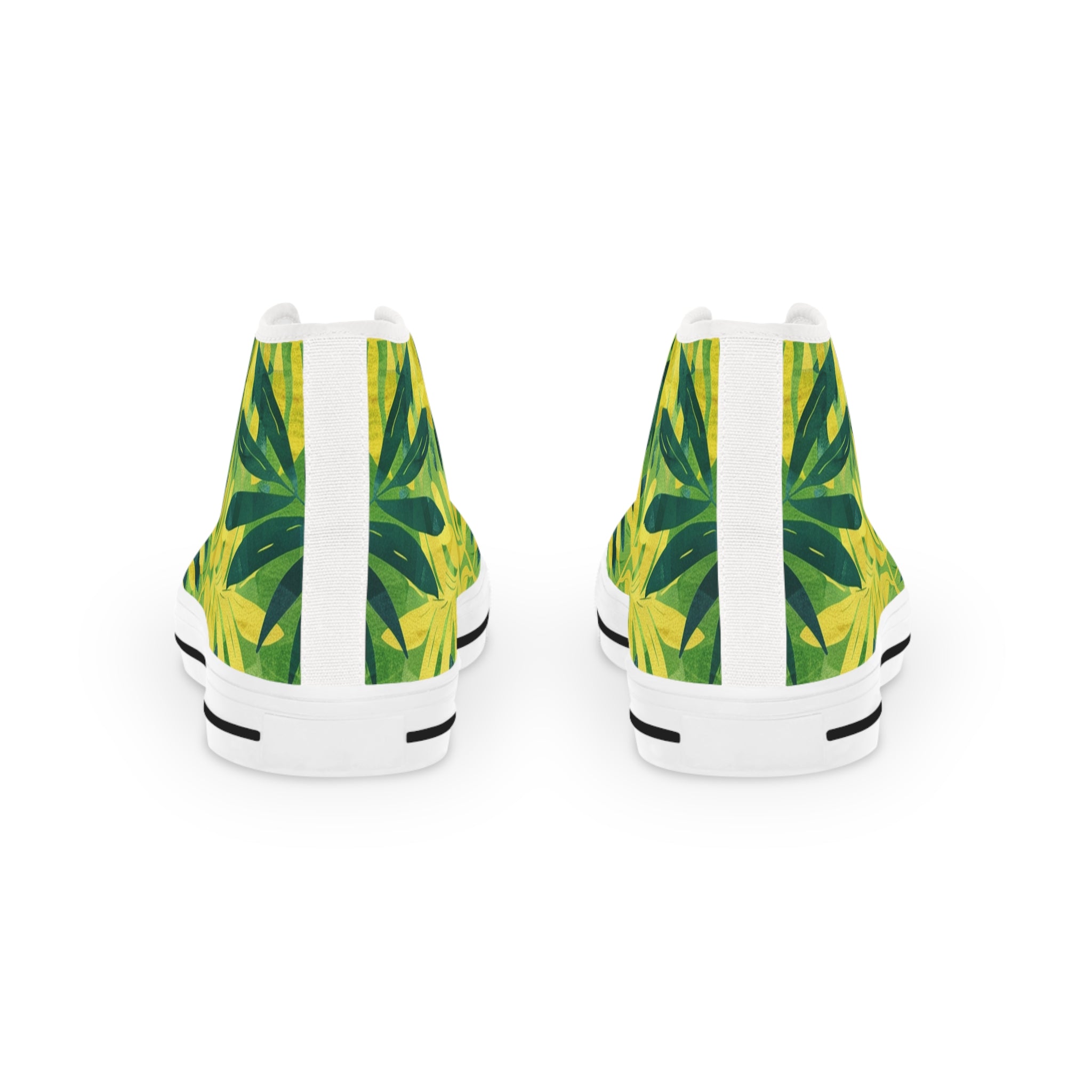 Green Leaf x Yellow Leaf x Tropical x Jungle III Men's High Top Sneakers, Artsulli - Art is Long, Life is Short, Shoes, , , , , , , 