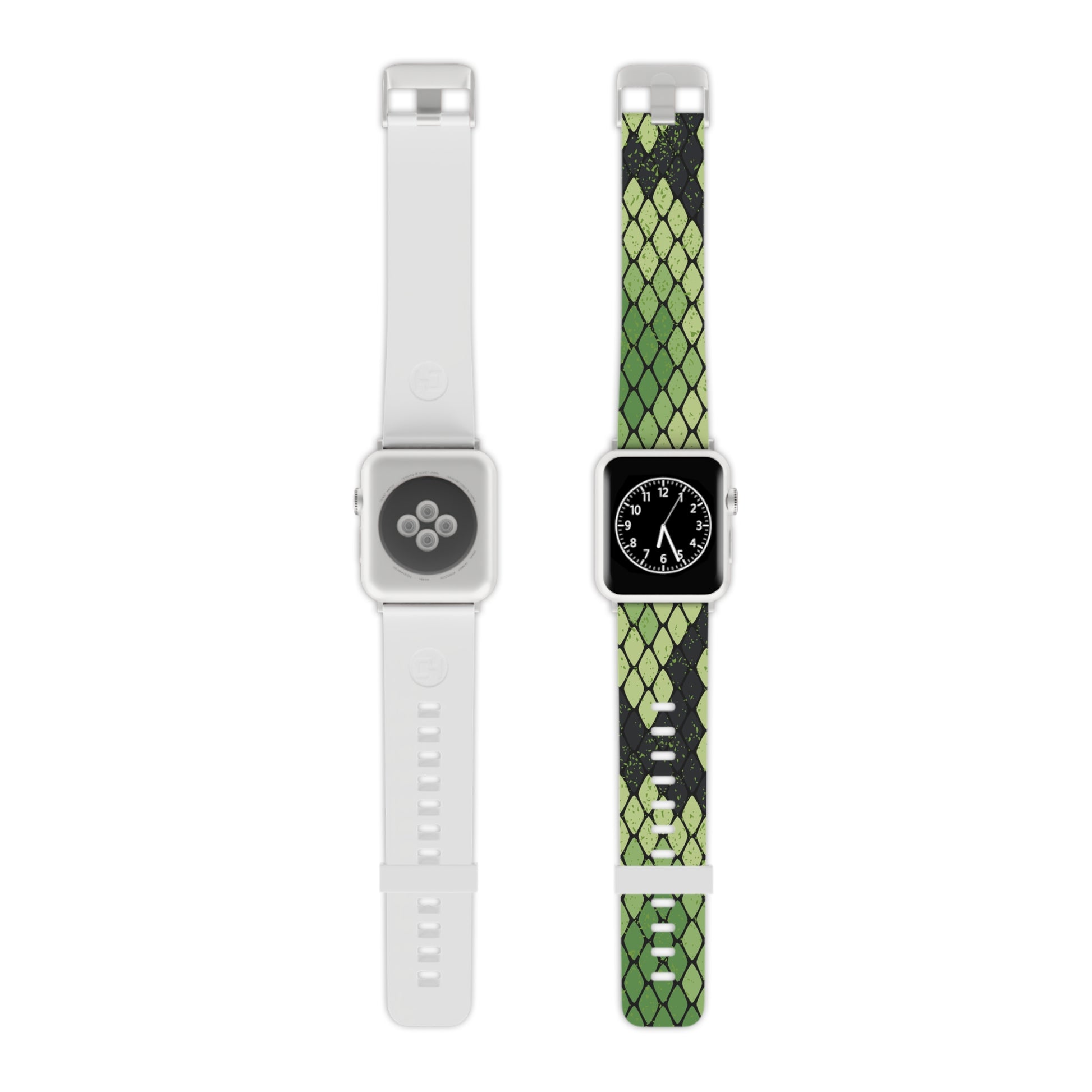 Snake Skin Green and Black Watch Band for Apple Watch, Artsulli - Art is Long, Life is Short, Accessories, Size, 7.5'' × 0.75'' / 42 - 44 mm, Color, Silver, , , 11251979126951