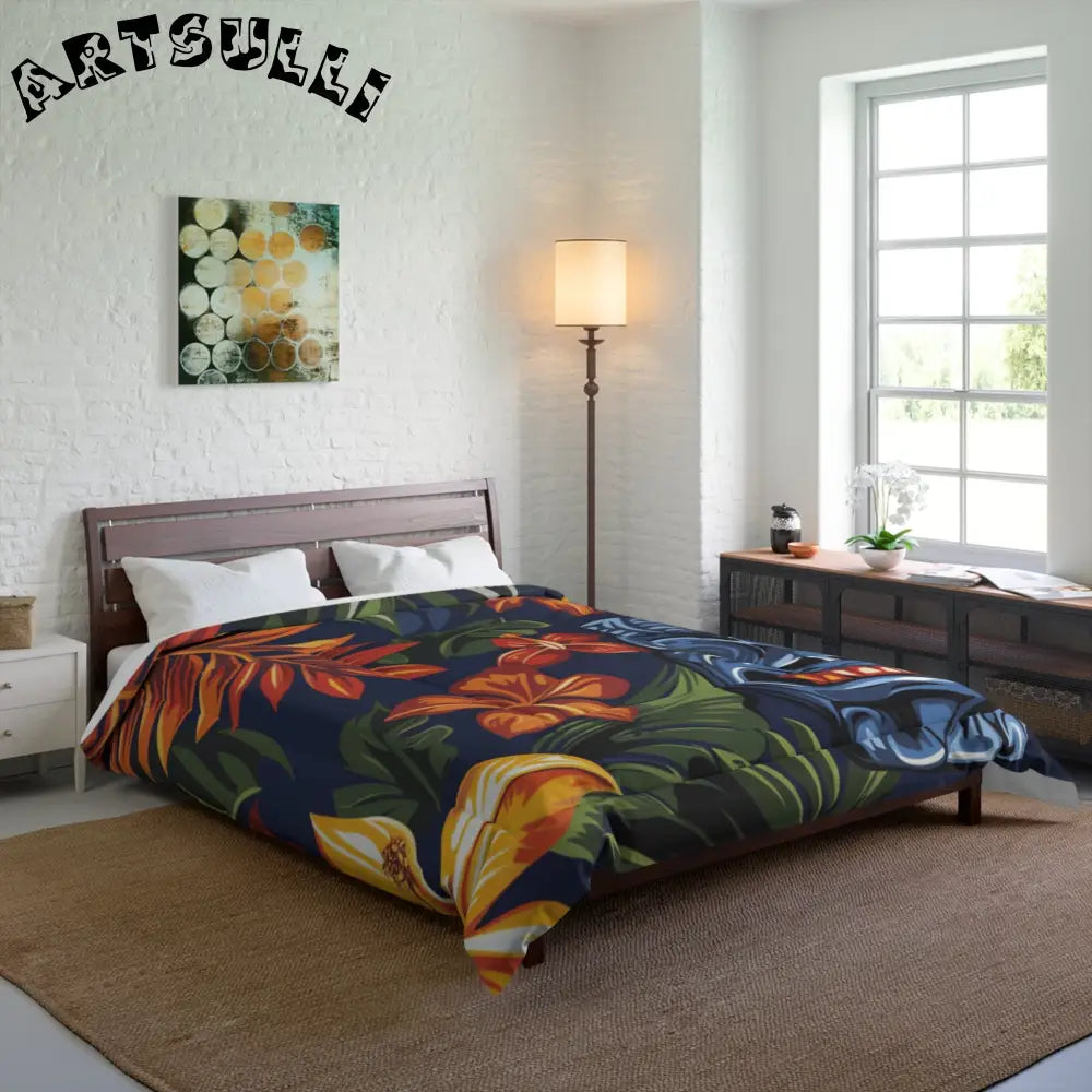 JAKKOUTTHEBXX Tropical Hibiscus and Tiki Comforter 2025