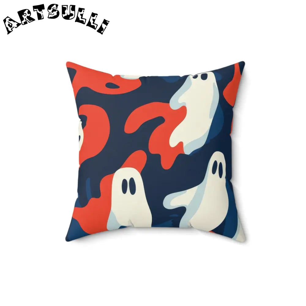 JAKKOUTTHEBXX Camo Ghosts Faux Suede Square Pillow JAKKOUTTHEBXX