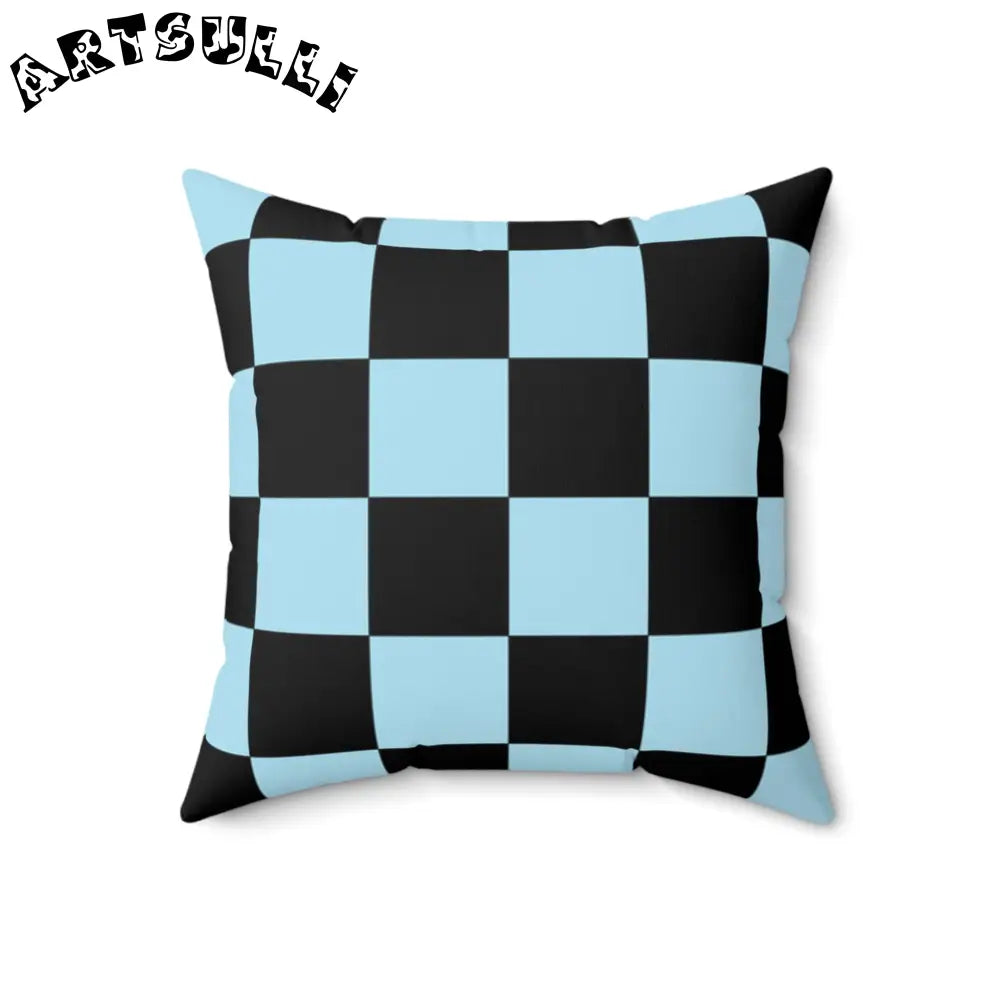 JAKKOUTTHEBXX Checkerboard Black and Blue Spun Polyester Square