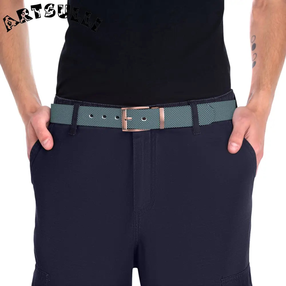 JAKKOUTTHEBXX Checkerboard Black and Blue Belt JAKKOUTTHEBXX