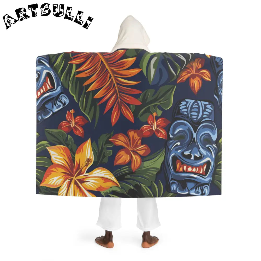 JAKKOUTTHEBXX Tropical Floral Wave Hooded Fleece Blanket 2025