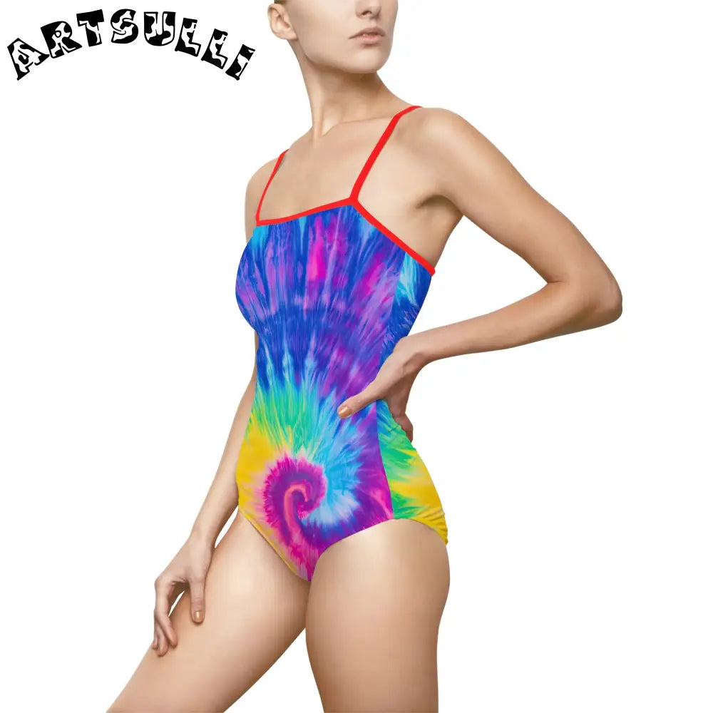 JAKKOUTTHEBXX Tie-Dye Open Back One-Piece Swimsuit 2025
