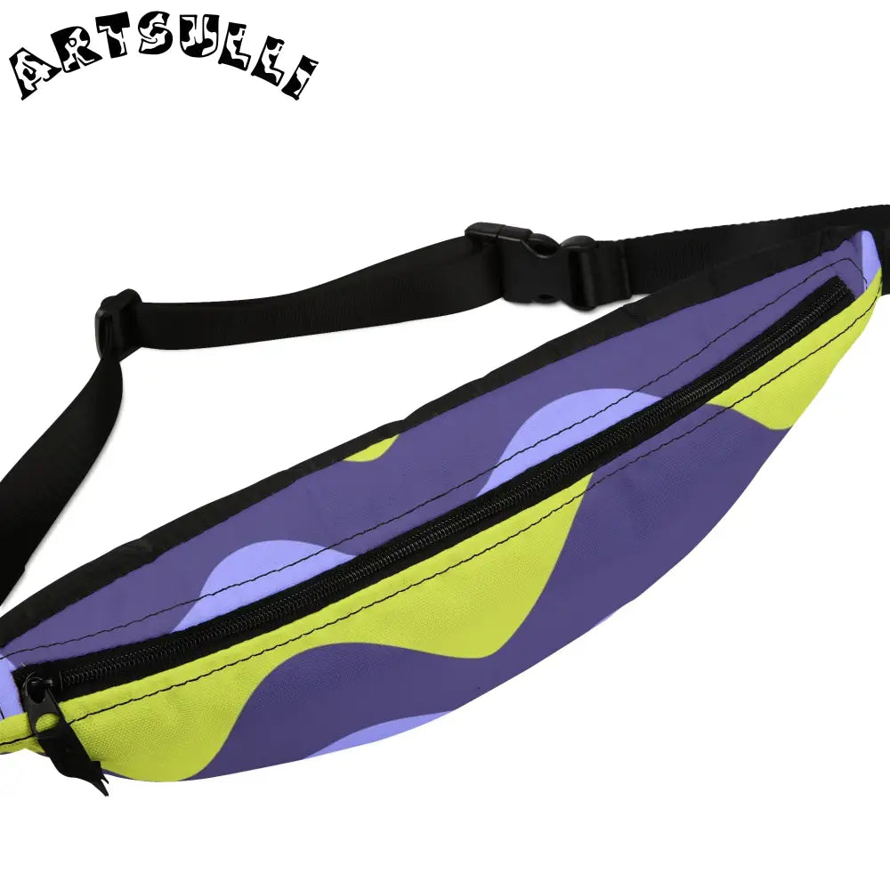 JAKKOUTTHEBXX Waves Yellow and Blue Fanny Pack JAKKOUTTHEBXX