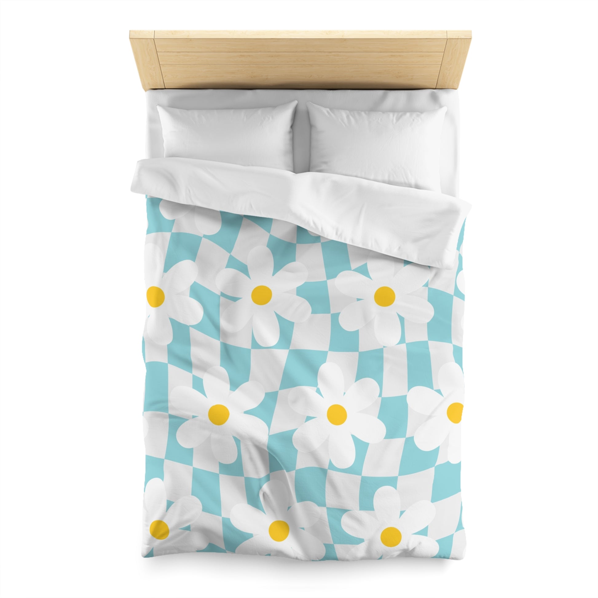 Trippy Check Garden Microfiber Duvet Cover, Artsulli - Art is Long, Life is Short, Home Decor, , , , , , , 