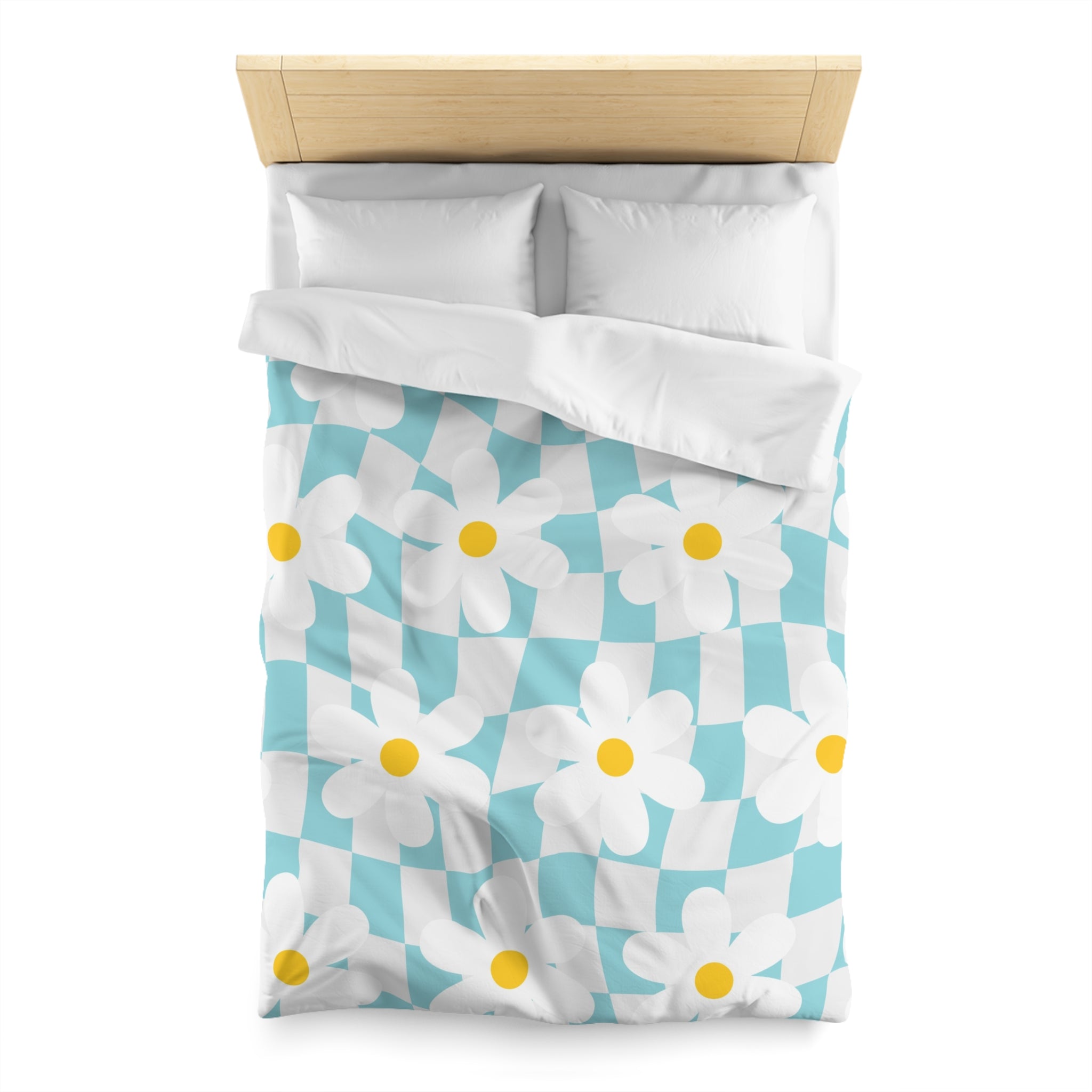 Trippy Check Garden Microfiber Duvet Cover, Artsulli - Art is Long, Life is Short, Home Decor, , , , , , , 