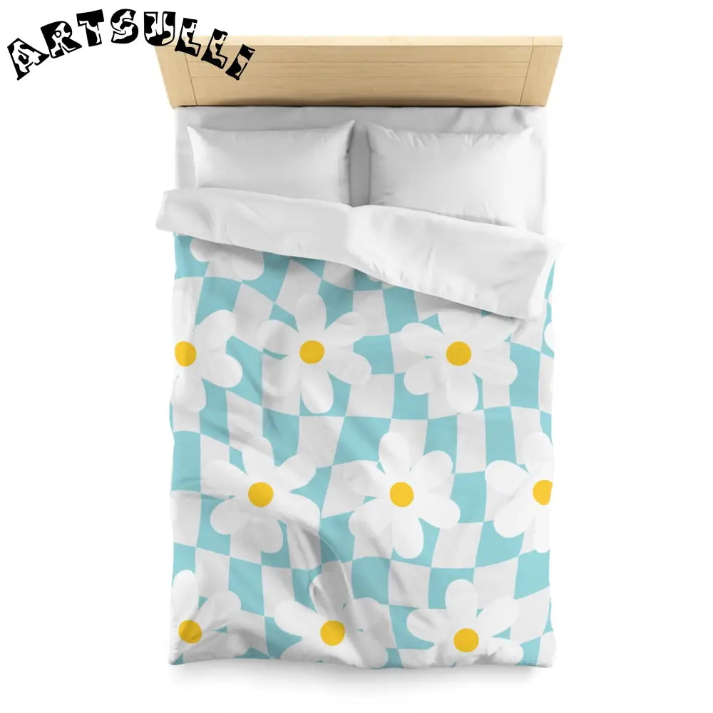 JAKKOUTTHEBXX Trippy Check Garden Microfiber Duvet Cover