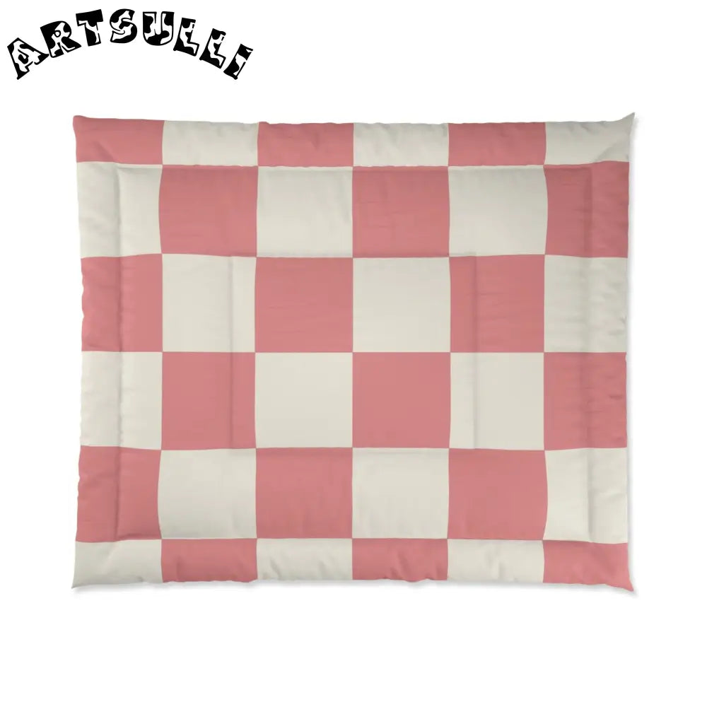 JAKKOUTTHEBXX Retro Checkered Grassland Sprites Comforter