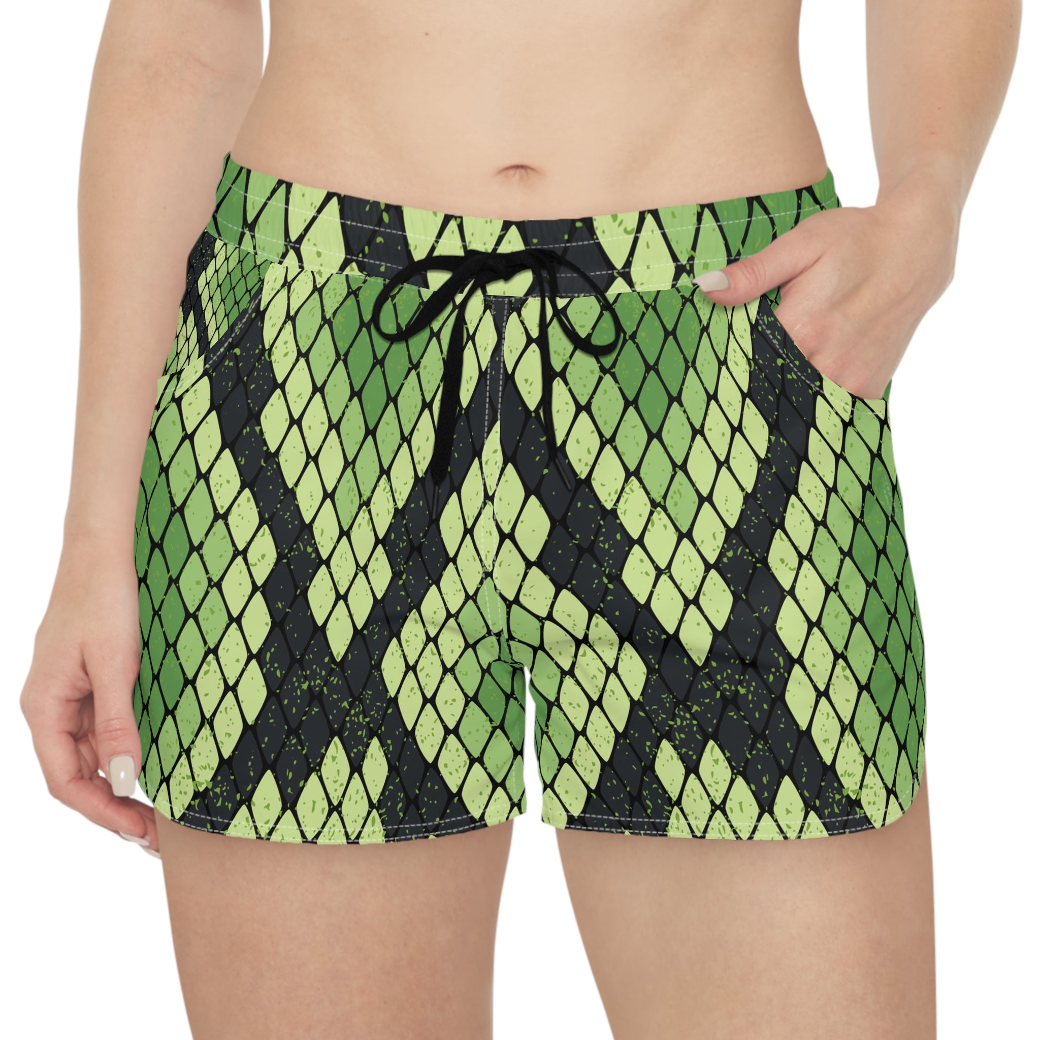 Snake Skin Women's Casual Shorts (AOP), Artsulli - Art is Long, Life is Short, All Over Prints, , , , , , , 