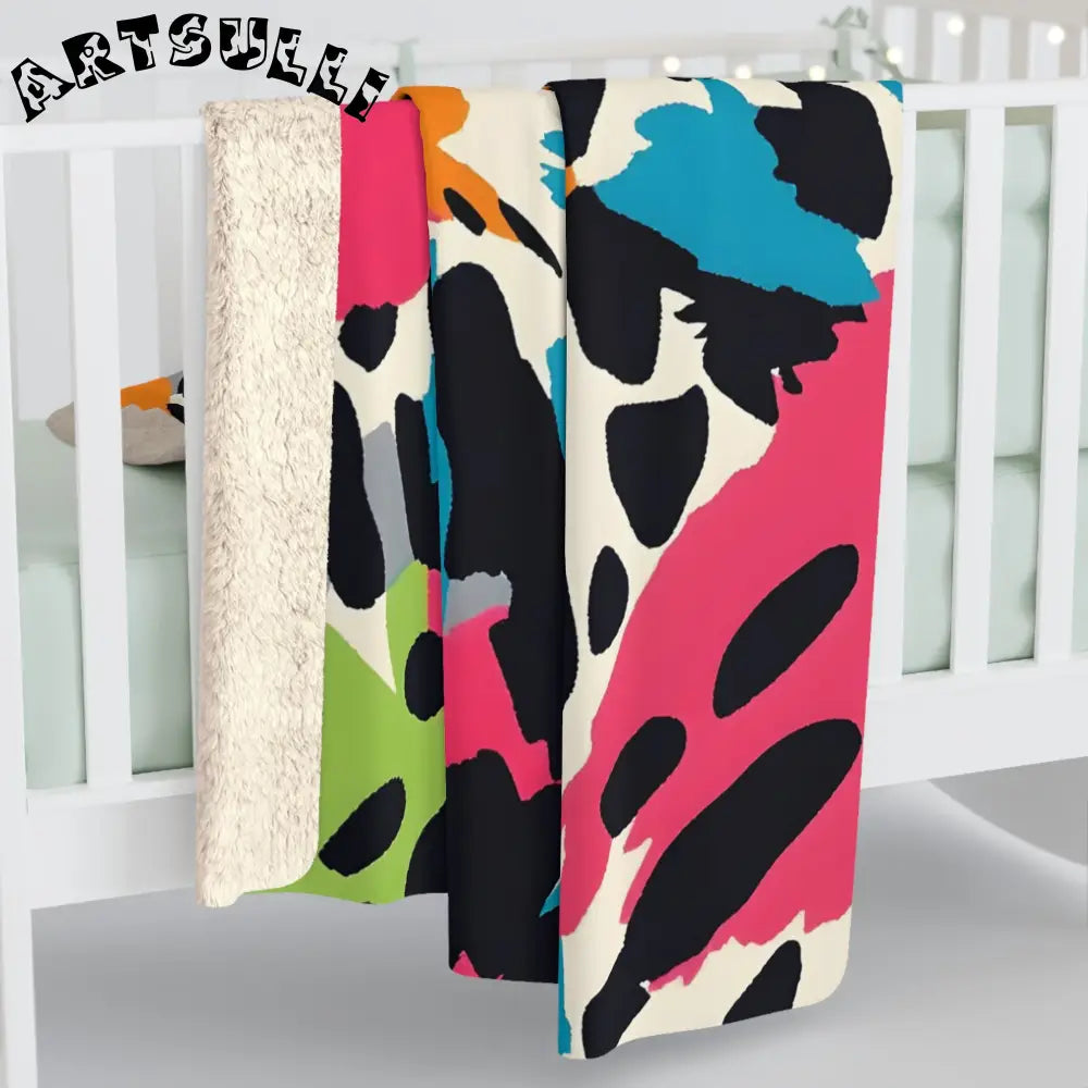 JAKKOUTTHEBXX Wild Brush Strokes x Animal Print Multi-Color Sherpa