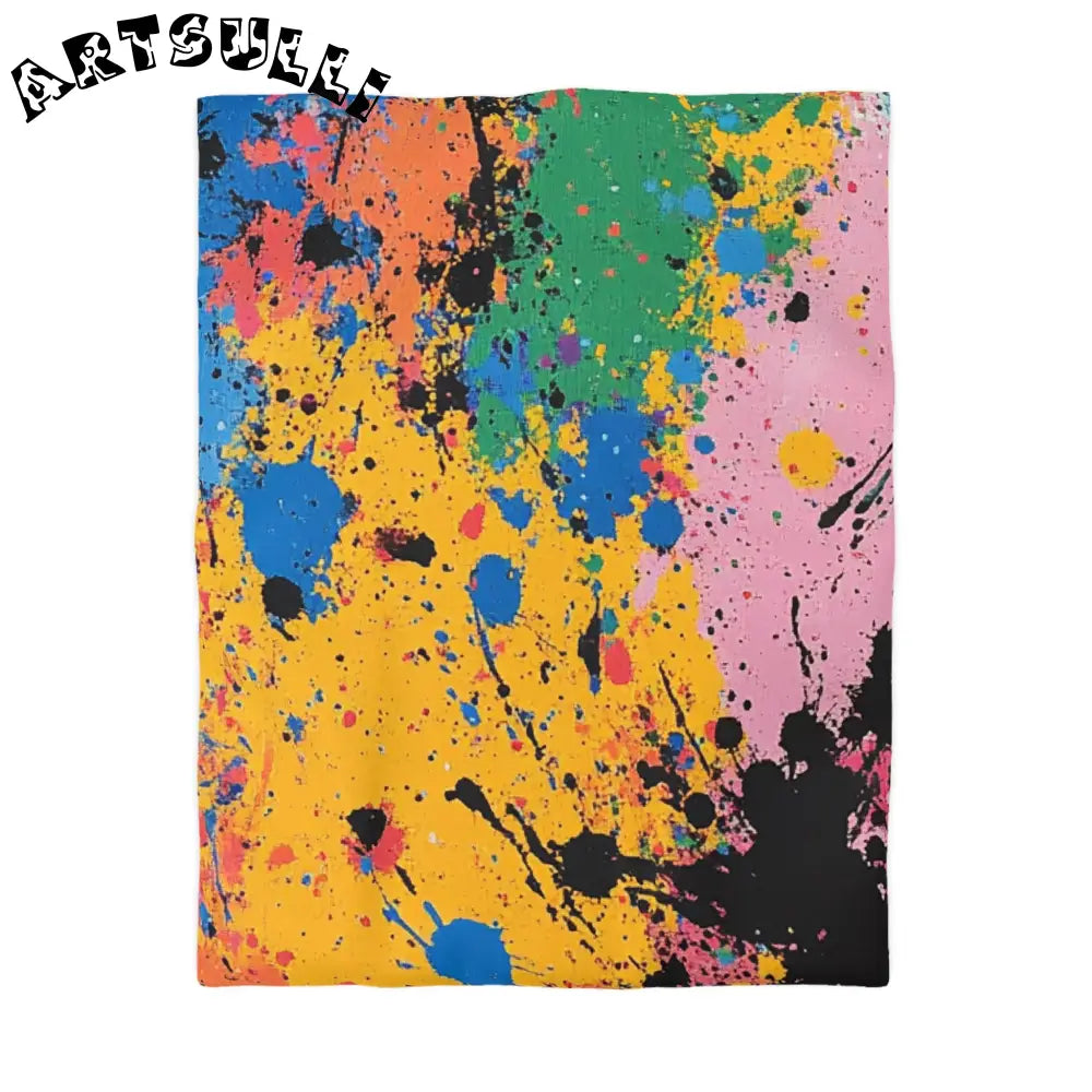 JAKKOUTTHEBXX The Colors Of Paint Splatter Microfiber Duvet Cover