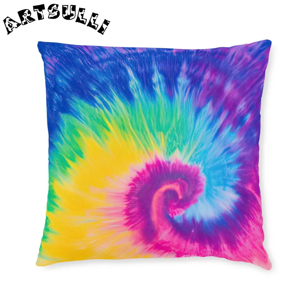 JAKKOUTTHEBXX Colorful Tie Dye Art Printed Square Pillow 2025
