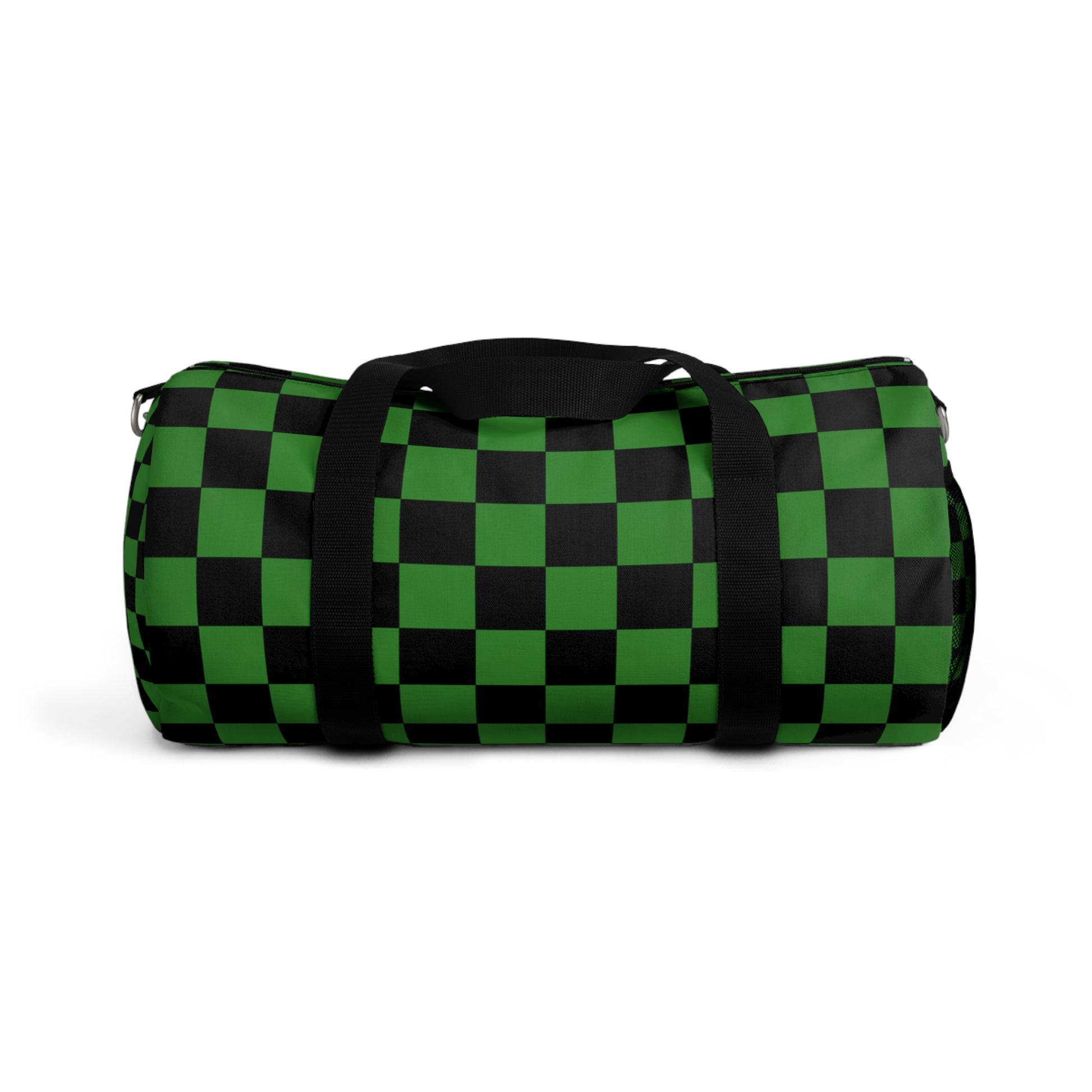 Checkerboard Green and Black Duffel Bag, Artsulli - Art is Long, Life is Short, Bags, Size, Small, , , , , 15643835262585624195