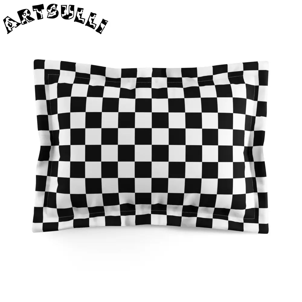 JAKKOUTTHEBXX Checkerboard Black and White Microfiber Pillow Sham