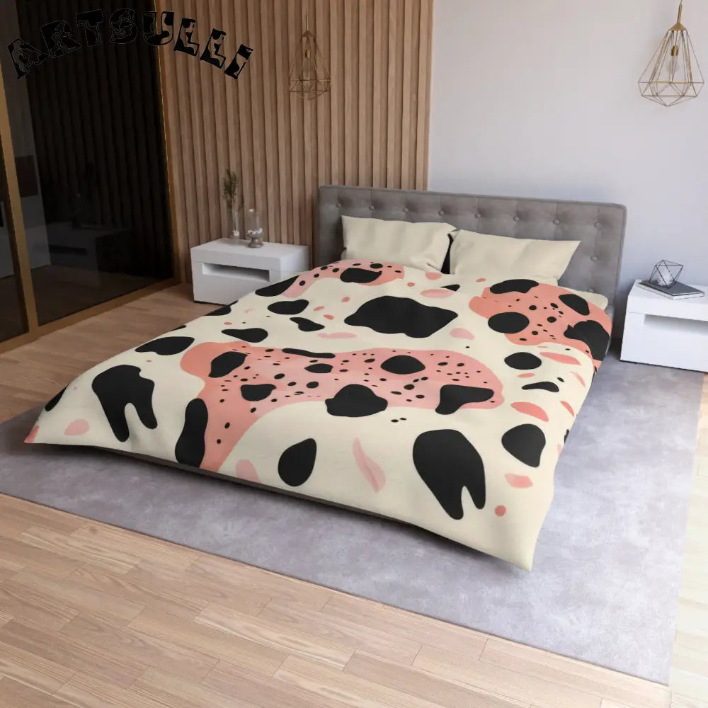 JAKKOUTTHEBXX Pink Cow Print Super Soft Art Printed Duvet Cover 2025