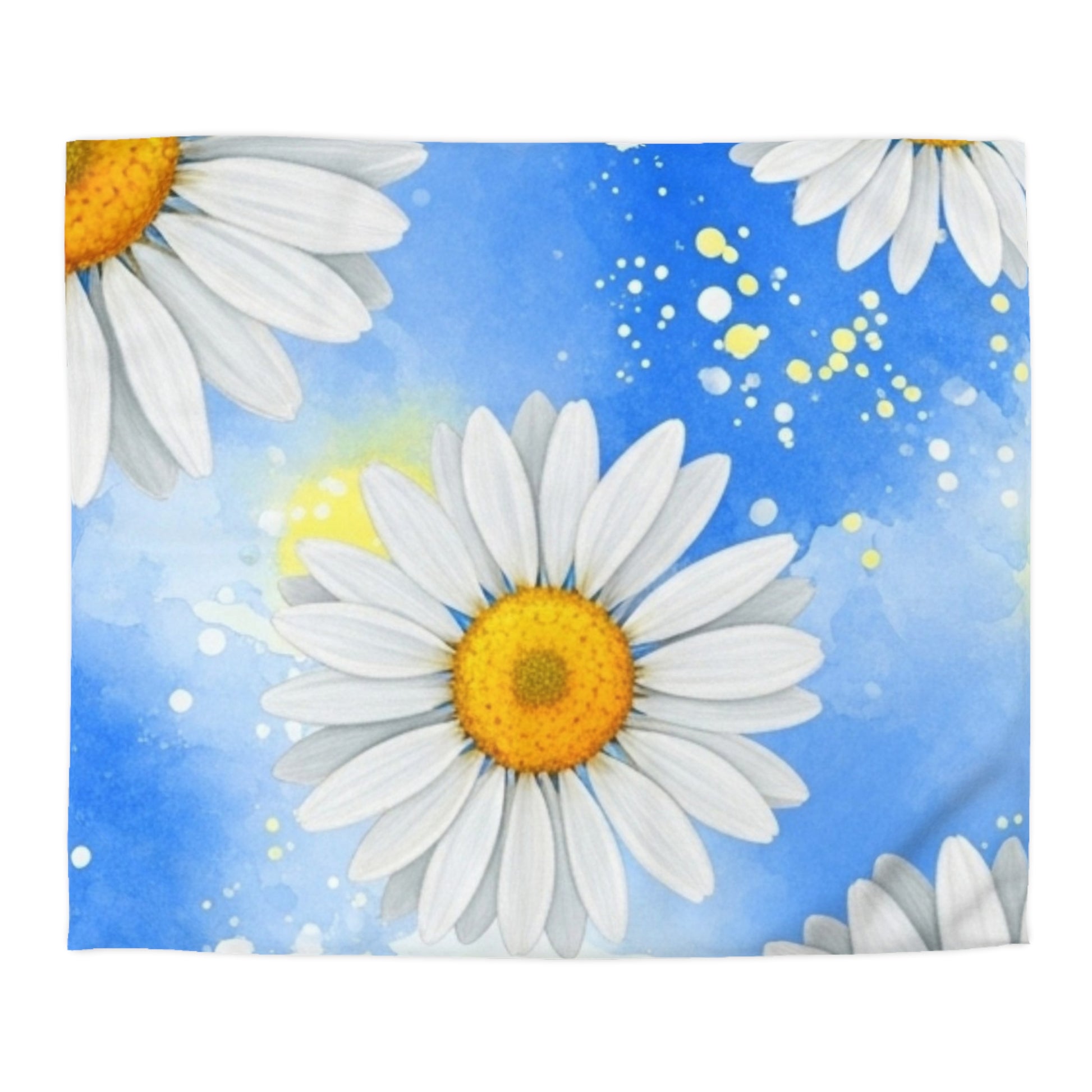 Daisies Microfiber Duvet Cover, Artsulli - Art is Long, Life is Short, Home Decor, Size, King, Color, Cream, , , 12958023900156626537