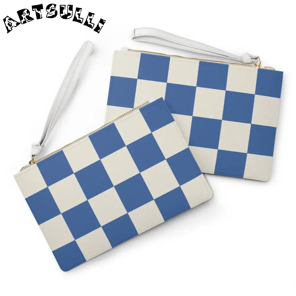 JAKKOUTTHEBXX Checkerboard Blue Clutch Bag JAKKOUTTHEBXX Artsulli