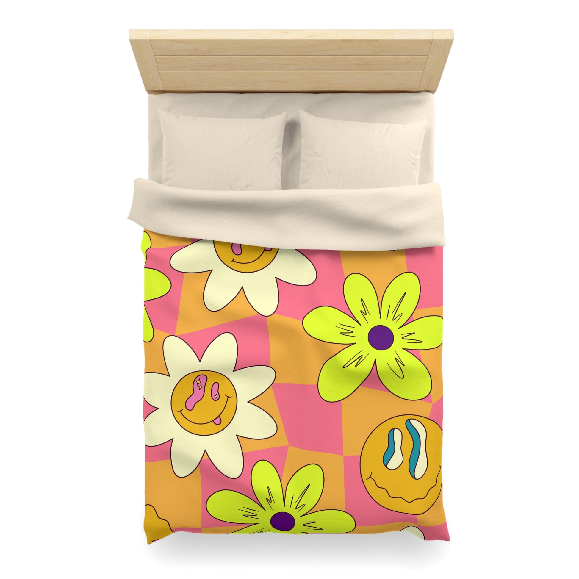 Trippy Sour Face Rave Microfiber Duvet Cover, Artsulli - Art is Long, Life is Short, Home Decor, , , , , , , 