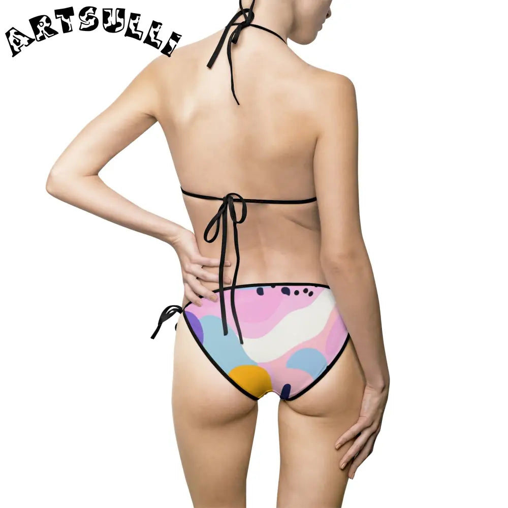 JAKKOUTTHEBXX Colorful Abstract Dots and Shapes Women’s Bikini