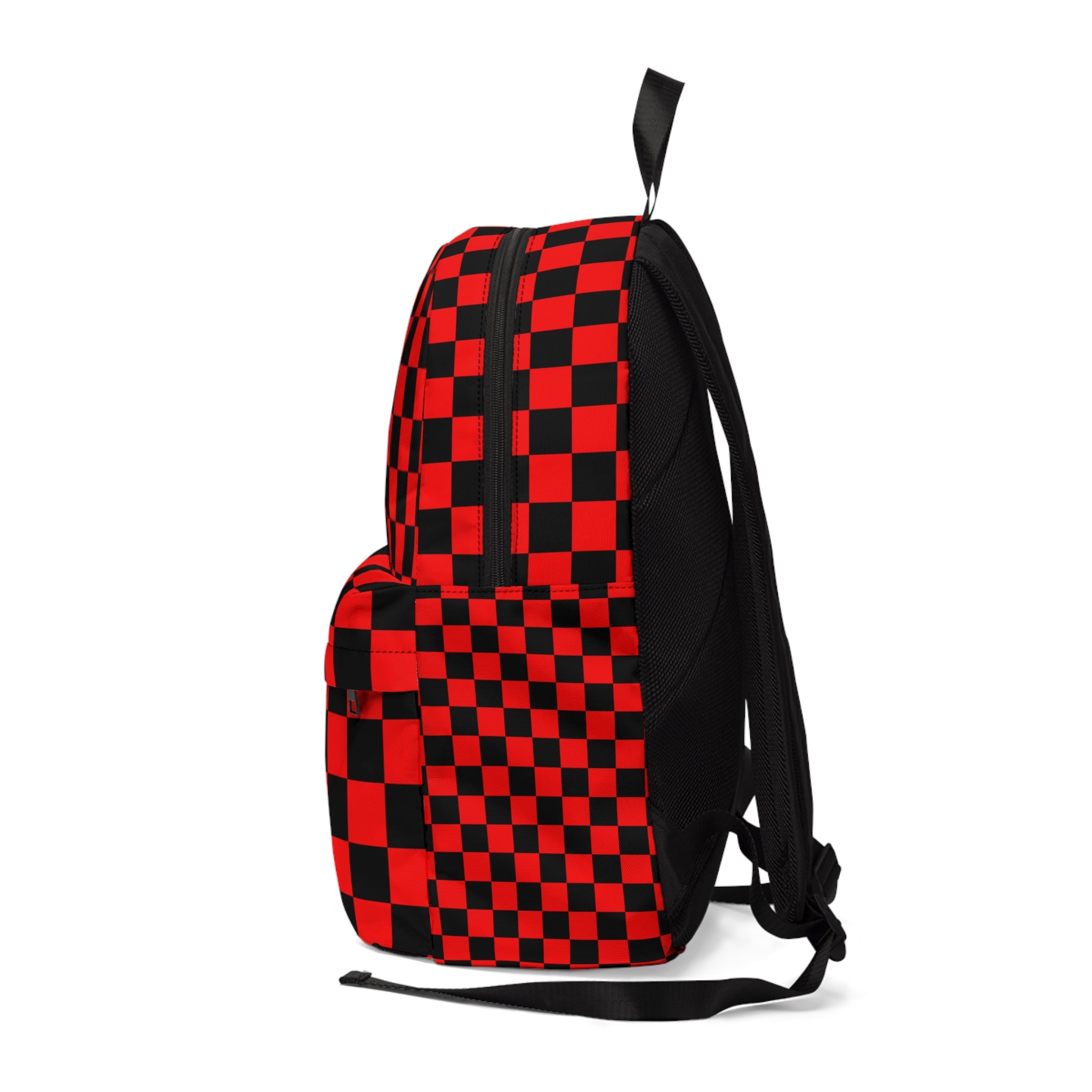 Checkerboard Red and Black Unisex Classic Backpack, Artsulli - Art is Long, Life is Short, Bags, , , , , , , 