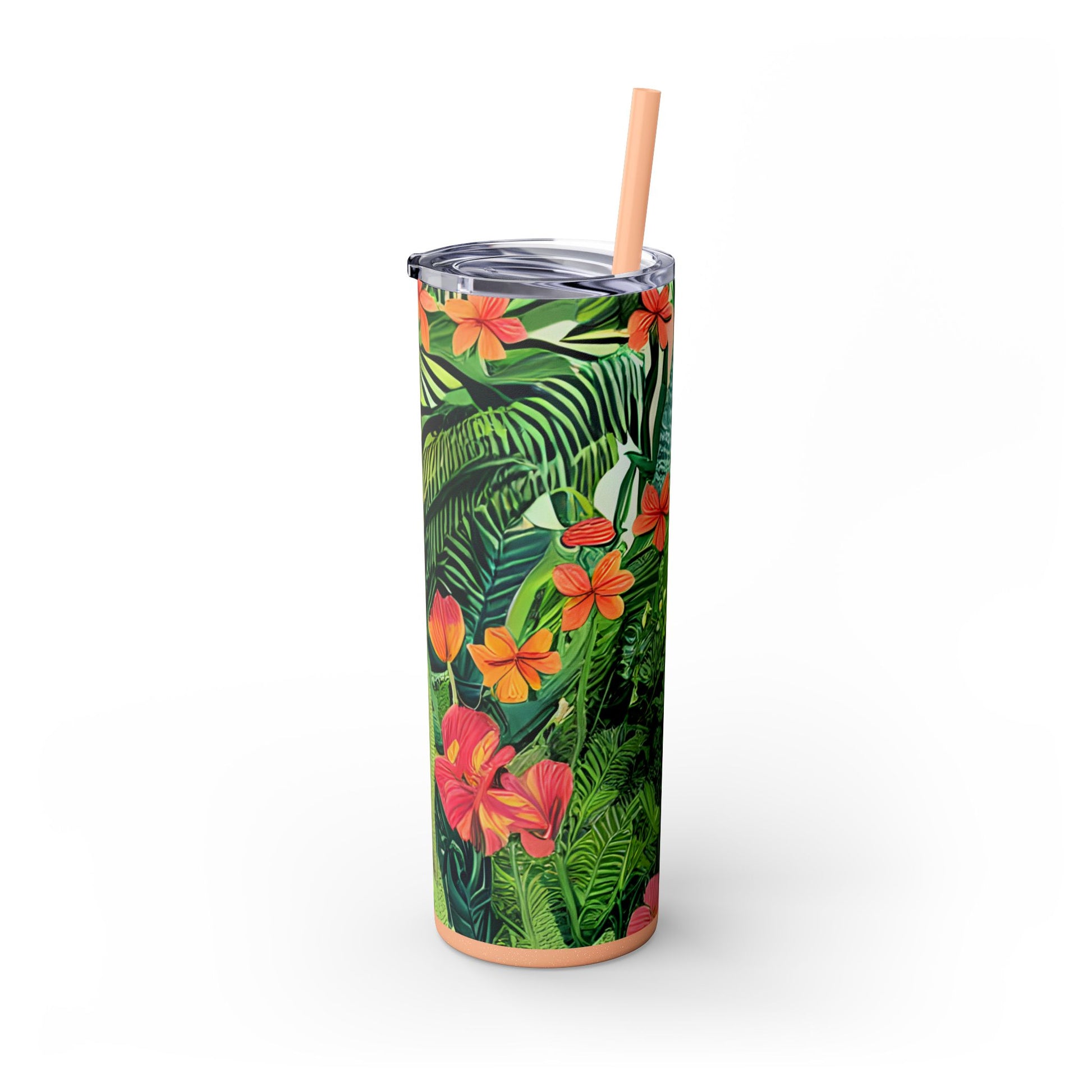 Jungle Zebra Art Skinny Tumbler with Straw, 20oz, Artsulli - Art is Long, Life is Short, Mug, , , , , , , 