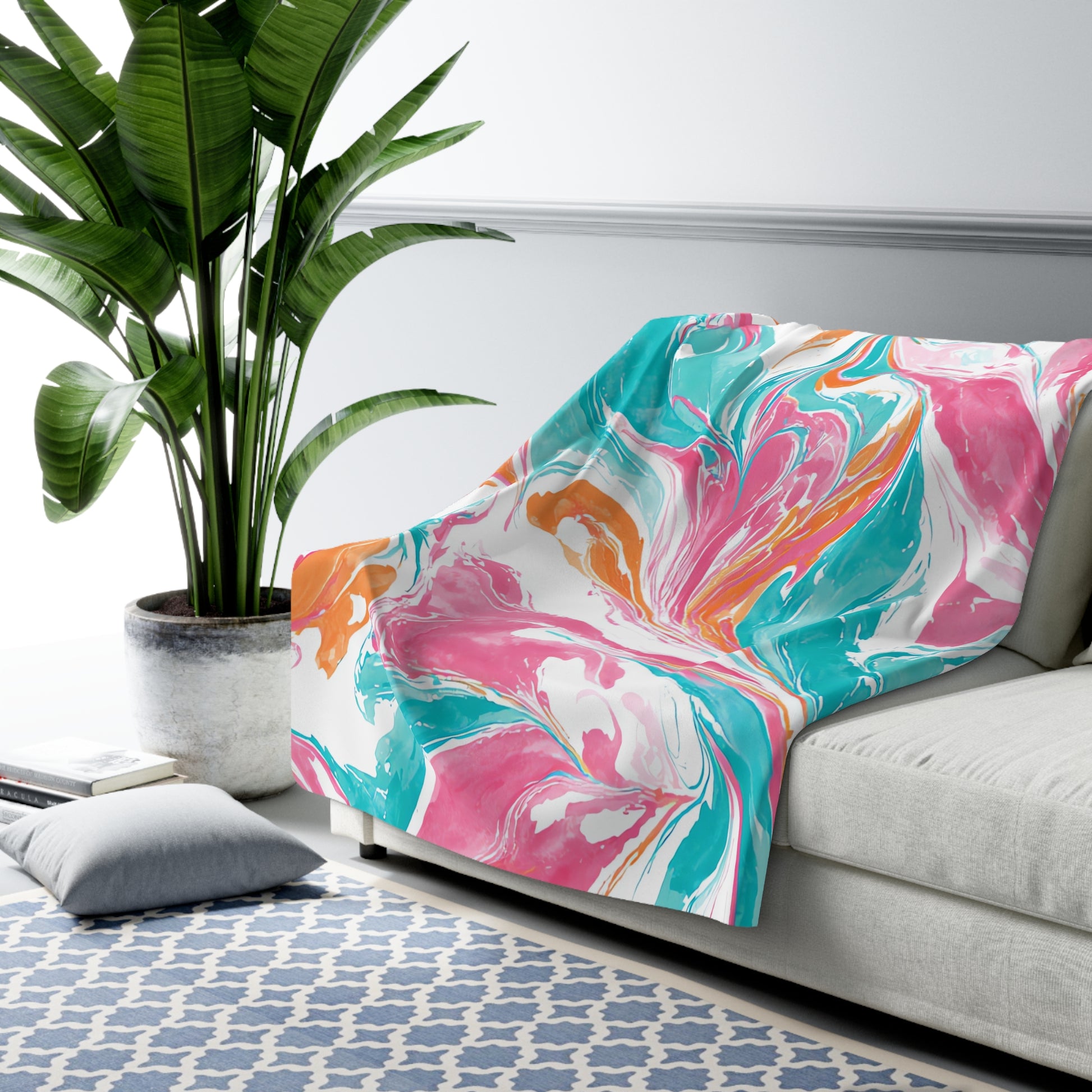 Liquid Pastel Spill II Multi-Color Sherpa Fleece Blanket, Artsulli - Art is Long, Life is Short, Home Decor, , , , , , , 