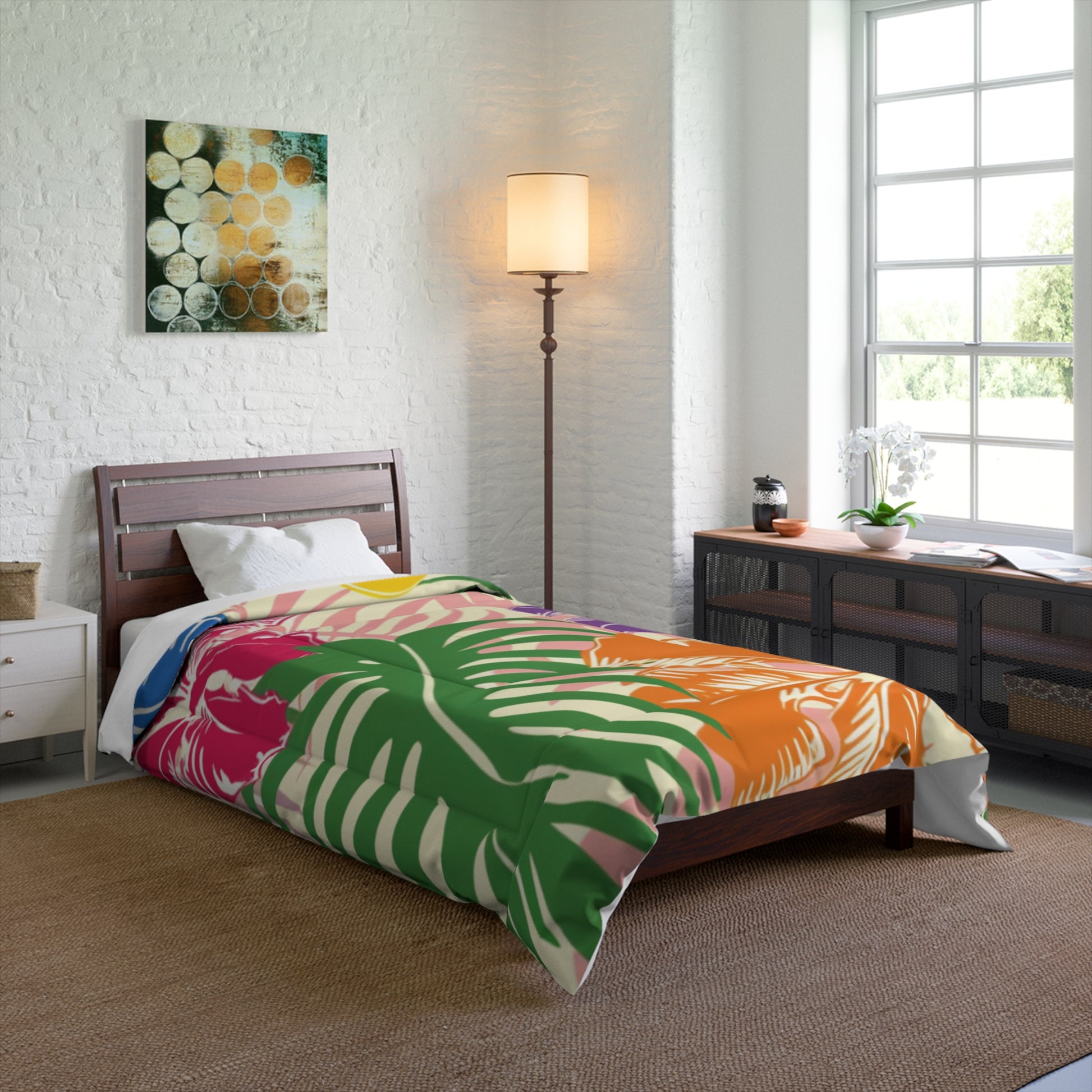 Blooming Tropical Flowers Comforter, Artsulli - Art is Long, Life is Short, Home Decor, , , , , , , 