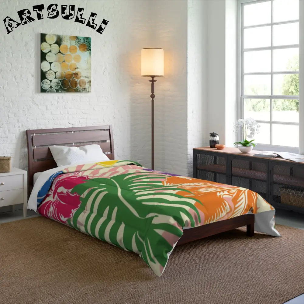JAKKOUTTHEBXX Colorful Tropical Floral and Leaf Blanket 2025
