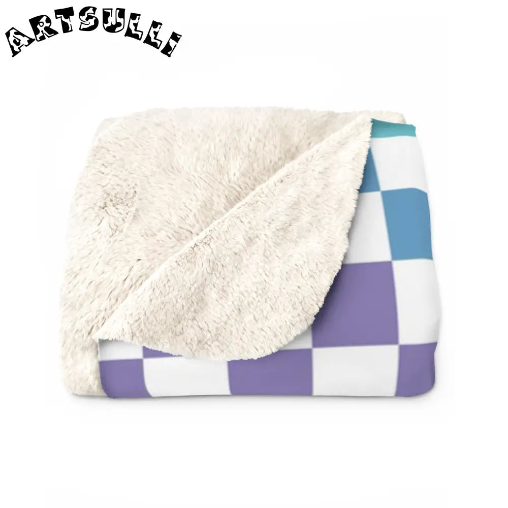 JAKKOUTTHEBXX Vaporwave Rainbow Checkerboard Multi-Color Sherpa