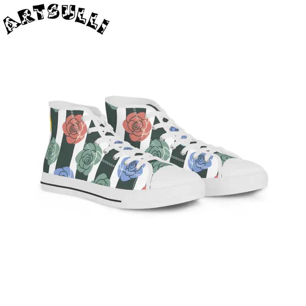 JAKKOUTTHEBXX Stripes x Roses Black and White Men’s High Top