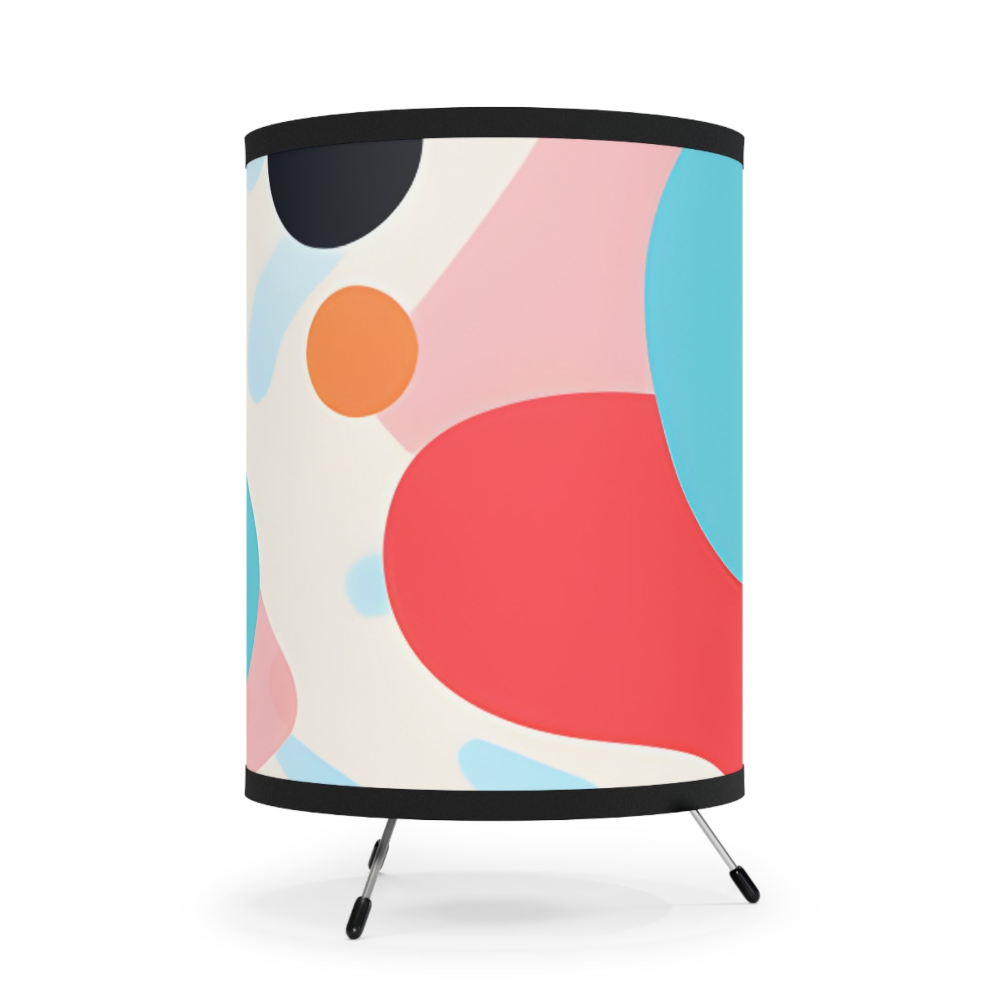Colorful Abstract Shapes Surreal Tripod Lamp with High-Res Printed Shade, US\CA plug, Artsulli - Art is Long, Life is Short, Home Decor, , , , , , , 