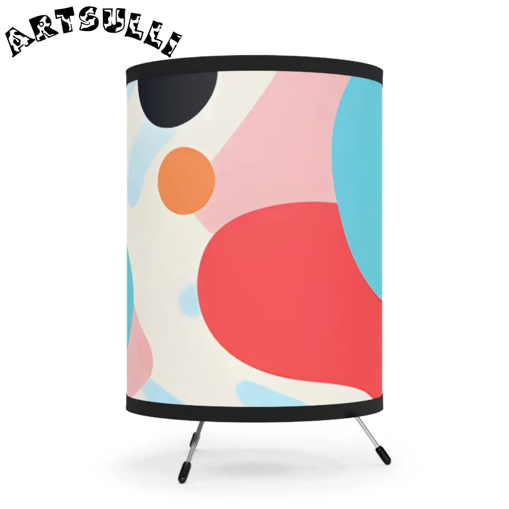 JAKKOUTTHEBXX Colorful Abstract Shapes Surreal Tripod Lamp